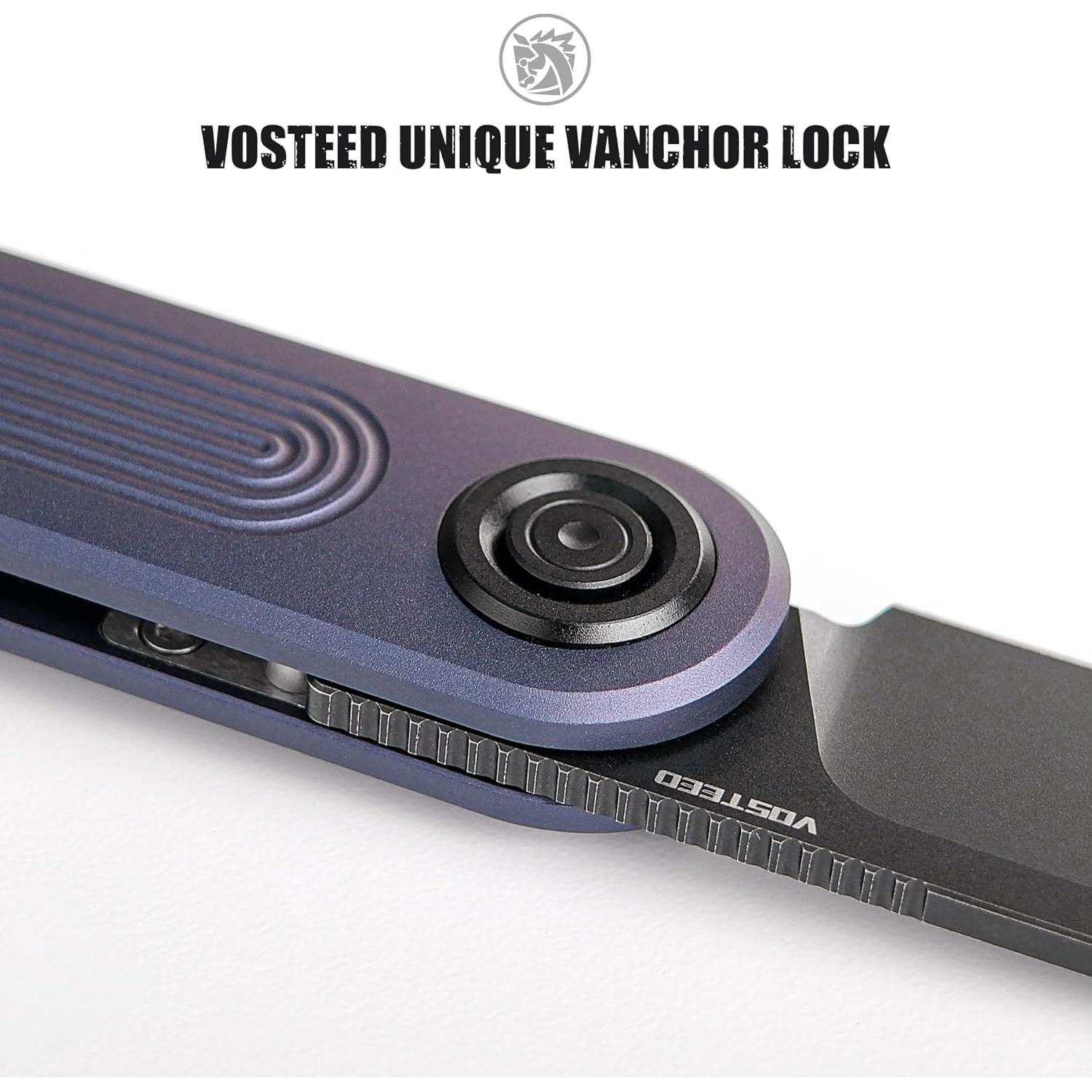 Cuchillo Plegable Vosteed Corgi V 295 S35VN 7.49 cm Aluminio Azul