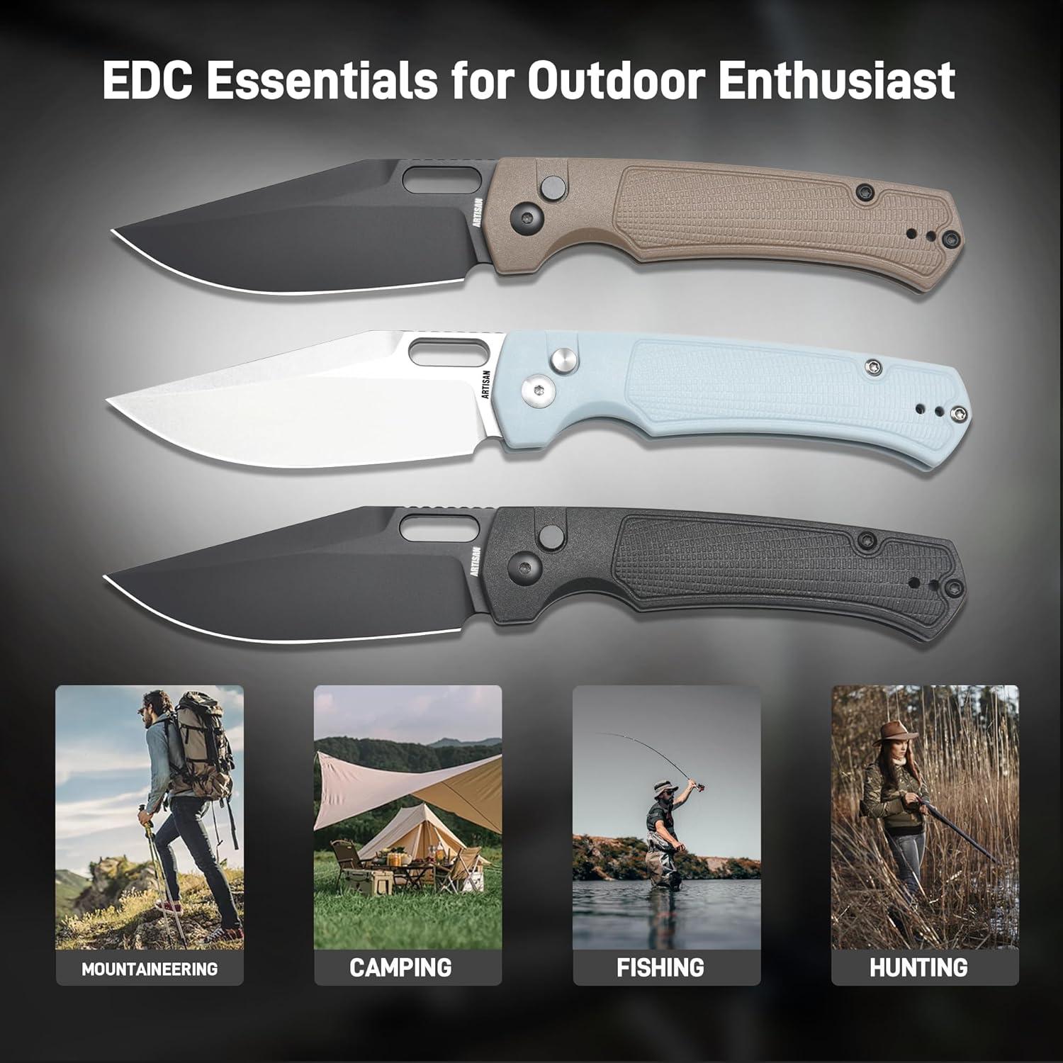 Cuchillo de bolsillo ARTISANCUTLERY REVEL 1867P 9 cm Negro