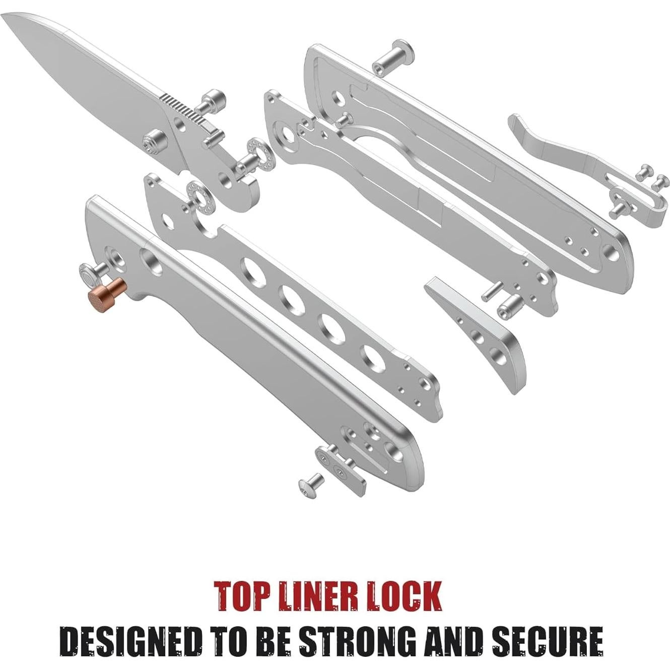 Cuchillo Plegable Vosteed Raccoon EDC 8.26 cm Acero 14C28N Oro Rosa