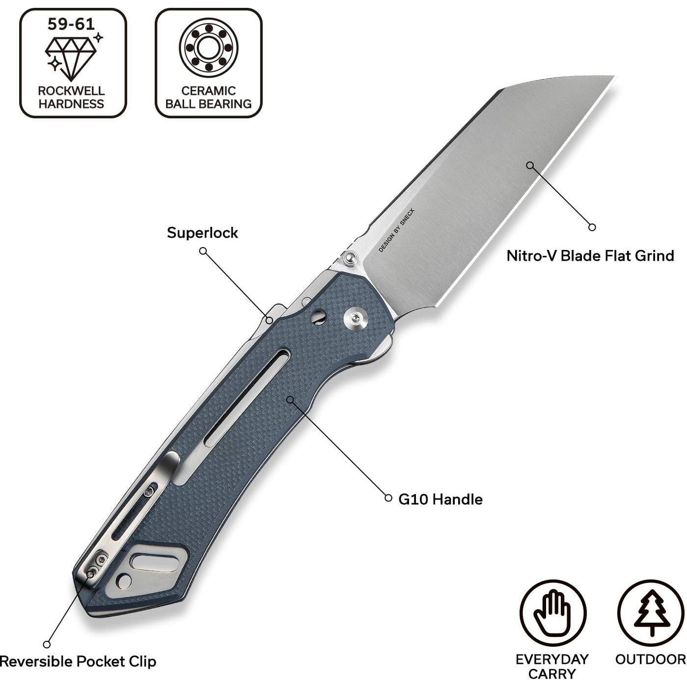 Cuchillo Plegable CIVIVI Buster FG Azul G10 10.67 cm Superlock