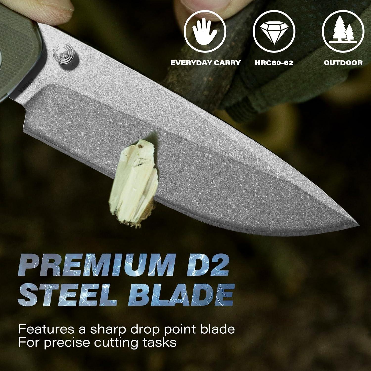 Cuchillo de bolsillo Dispatch D2 8.8 cm plegable con clip