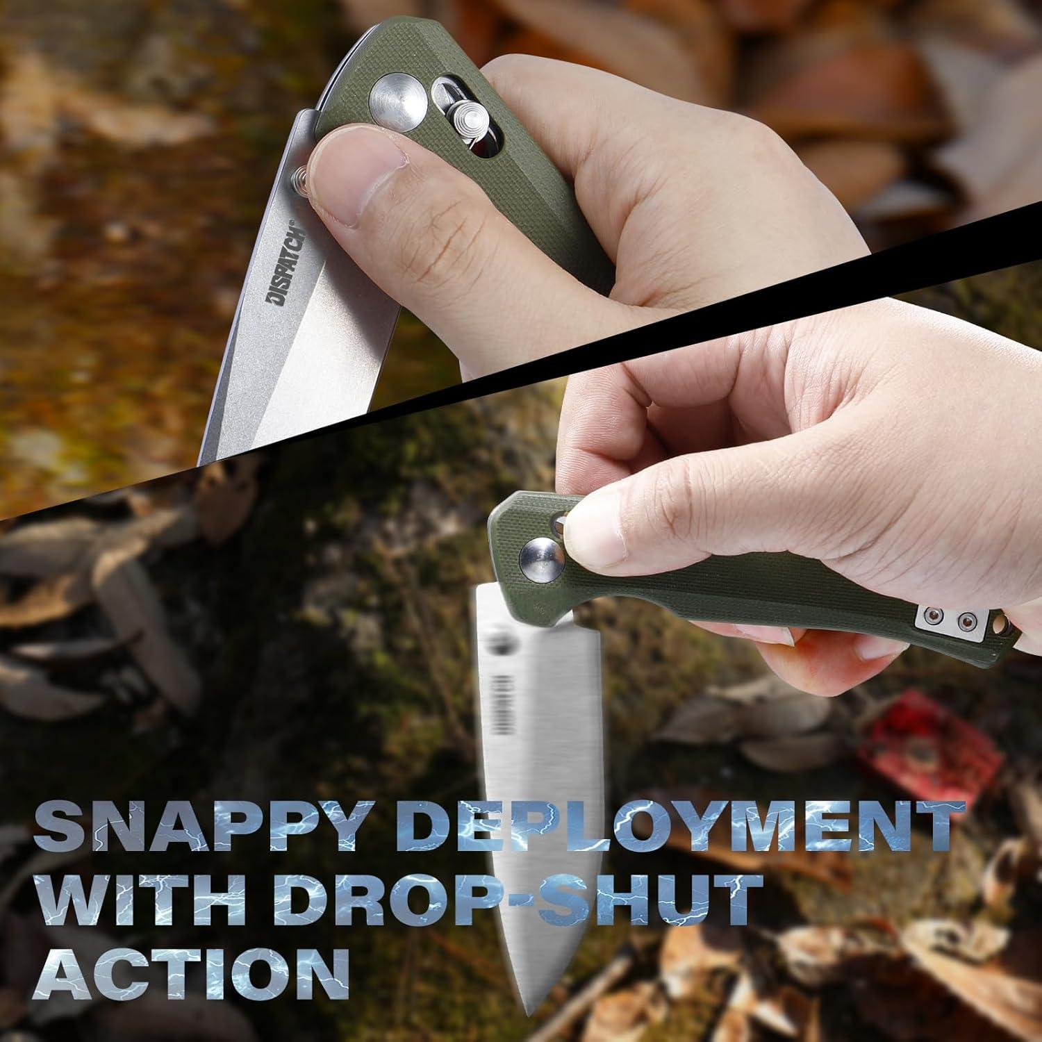 Cuchillo de bolsillo Dispatch D2 8.8 cm plegable con clip