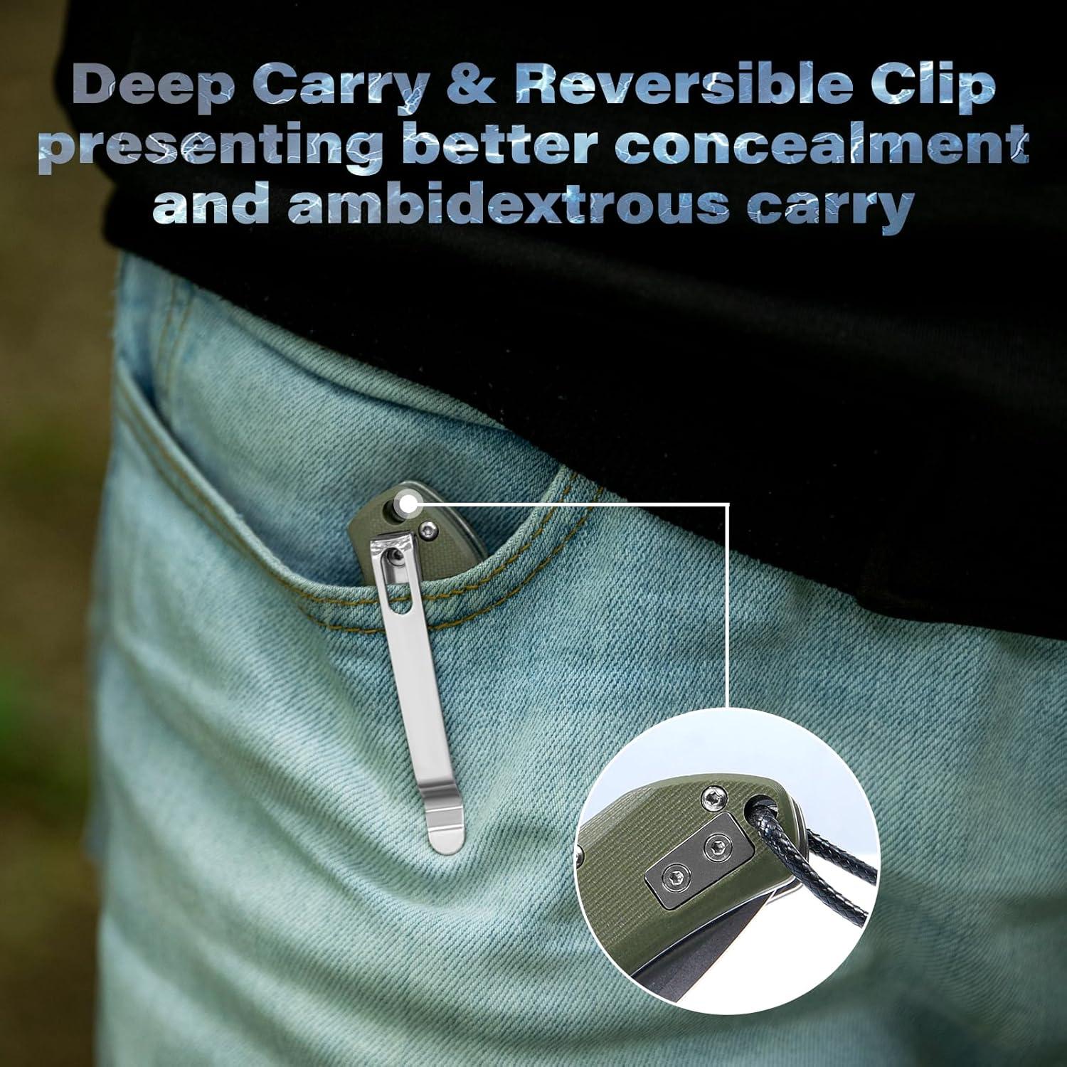 Cuchillo de bolsillo Dispatch D2 8.8 cm plegable con clip