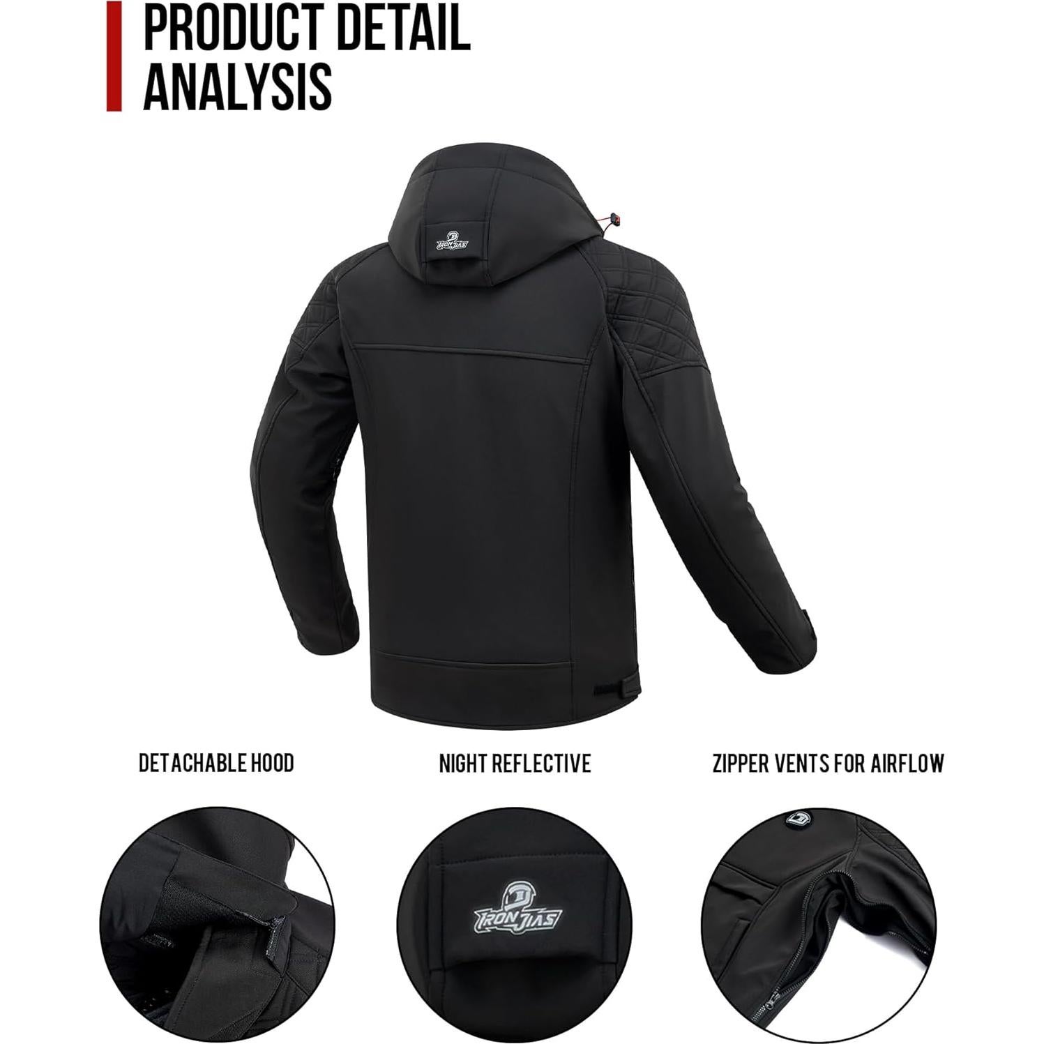 Chaqueta de Motocicleta IRON JIA'S 3 en 1 con Armadura CE M