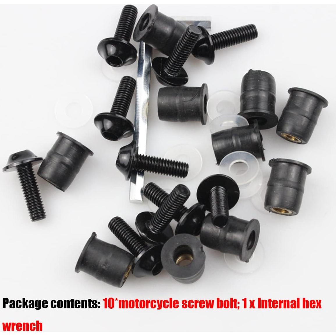 Kit de Tornillos para Parabrisas de Motocicleta BELOMI 10 Pcs