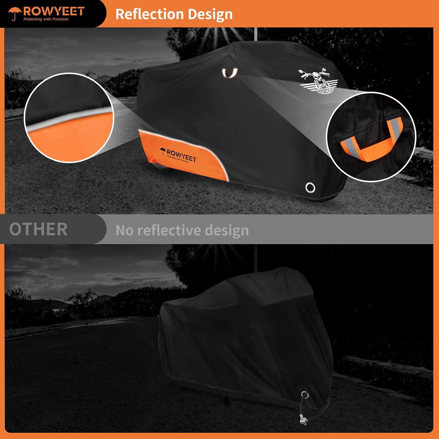 Cubierta de Motocicleta Impermeable ROWYEET 96.5" Naranja