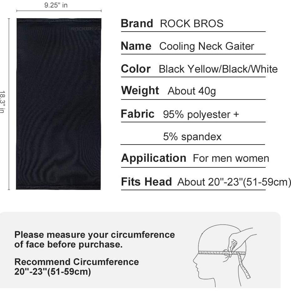 Bufanda de Cuello Refrigerante ROCKBROS UPF50+ Negra
