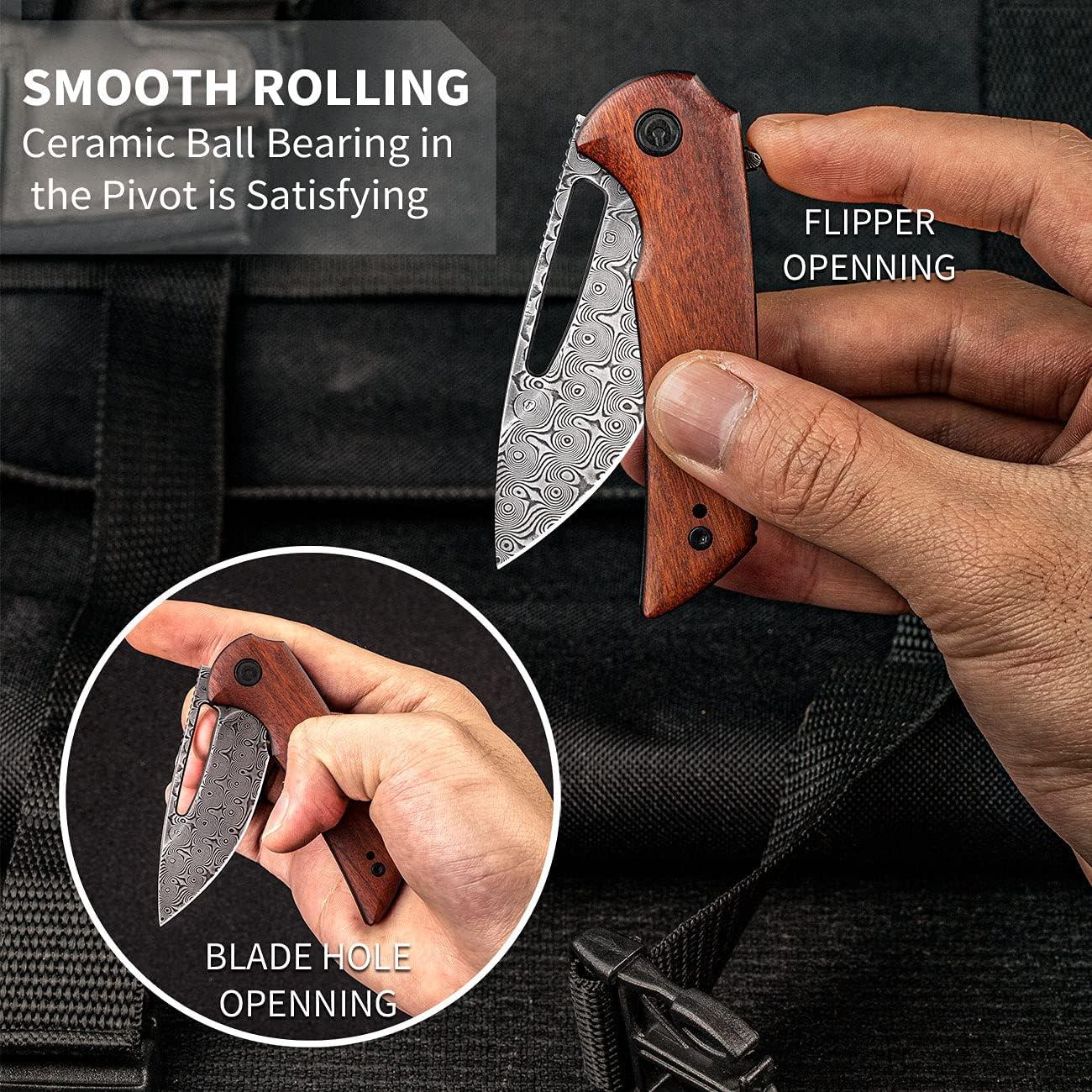 Cuchillo Plegable CIVIVI Odium Damasco 6.73 cm Mango Madera