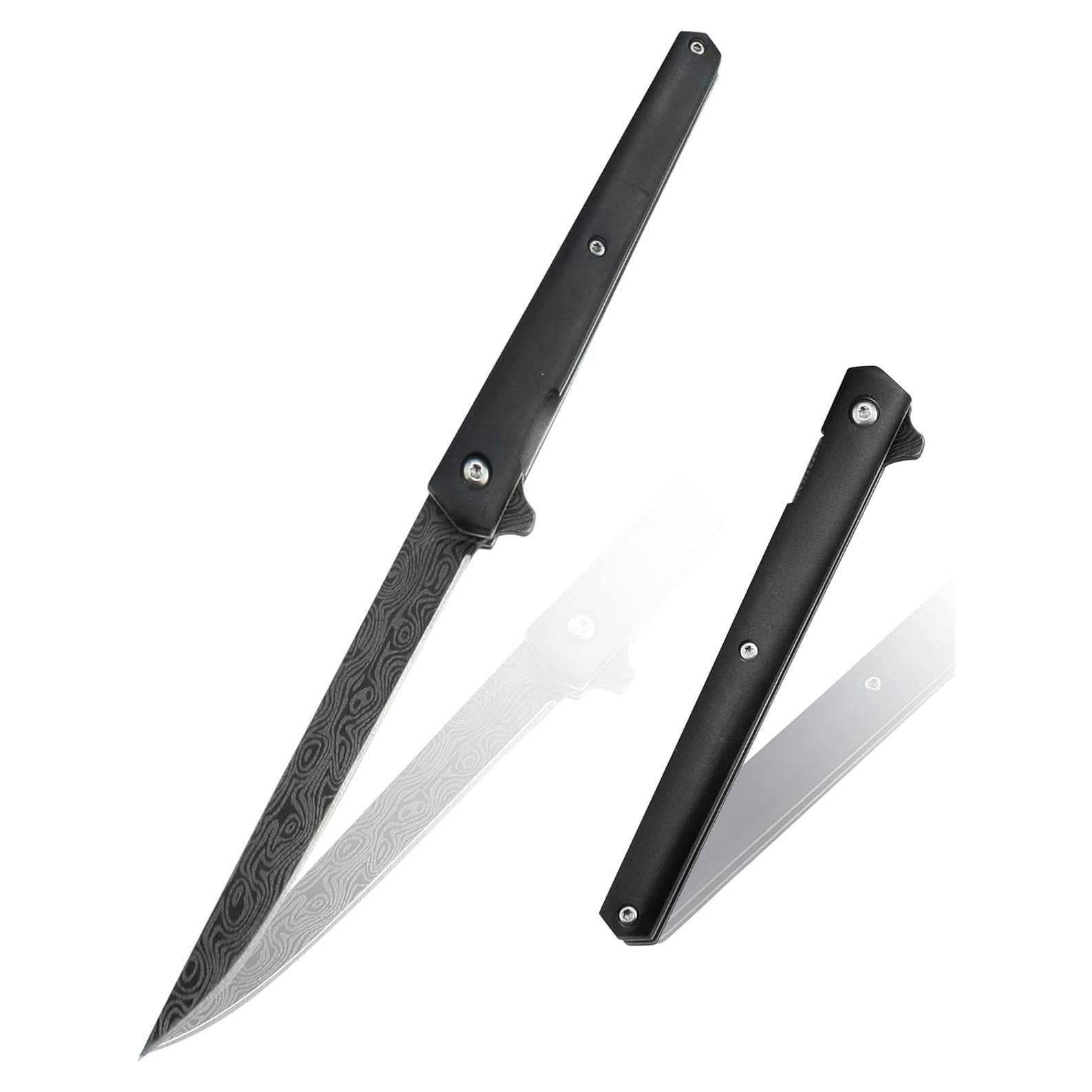 Cuchillo de bolsillo Carimee Damasco 4" acero D2 plegable