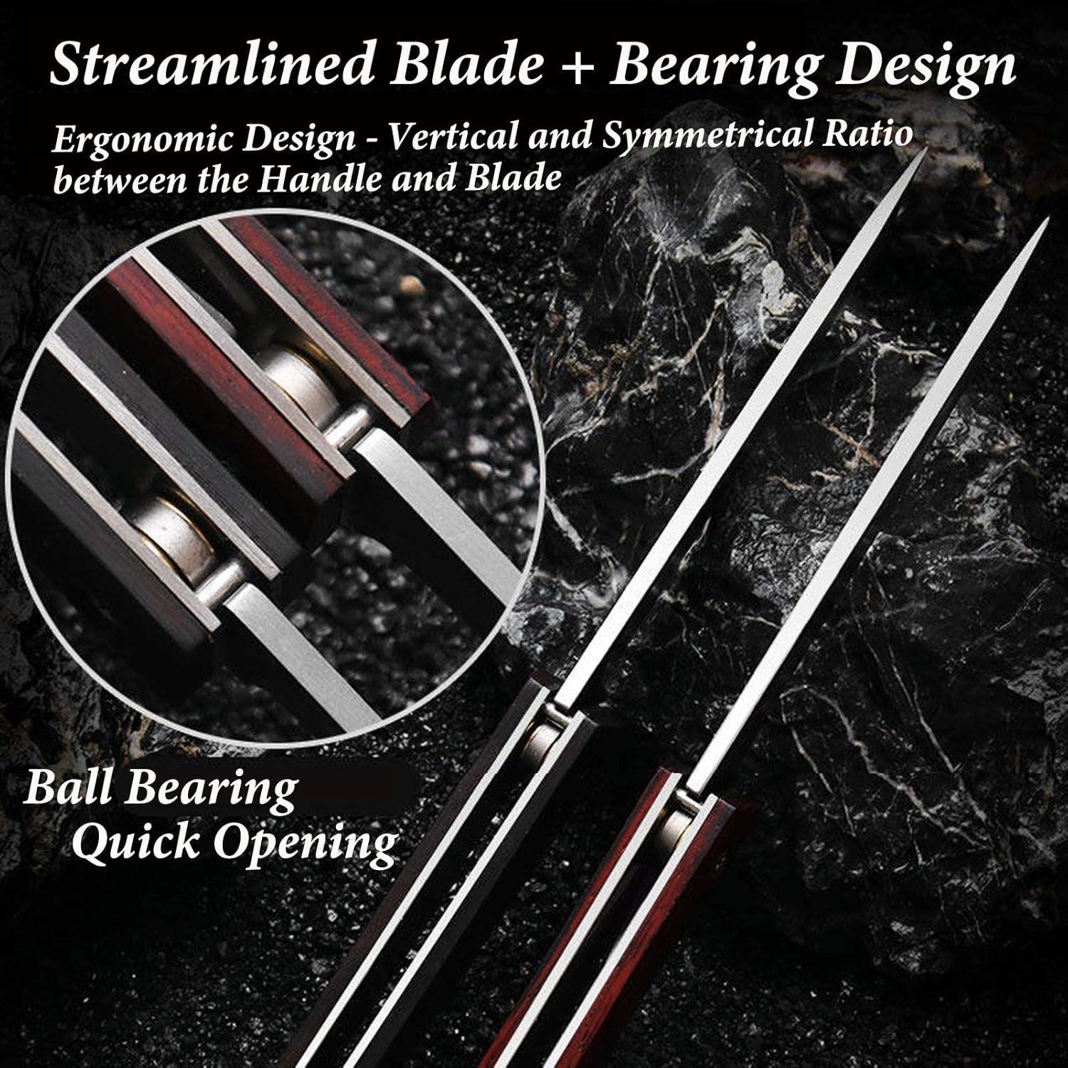 Cuchillo de bolsillo Carimee Damasco 4" acero D2 plegable