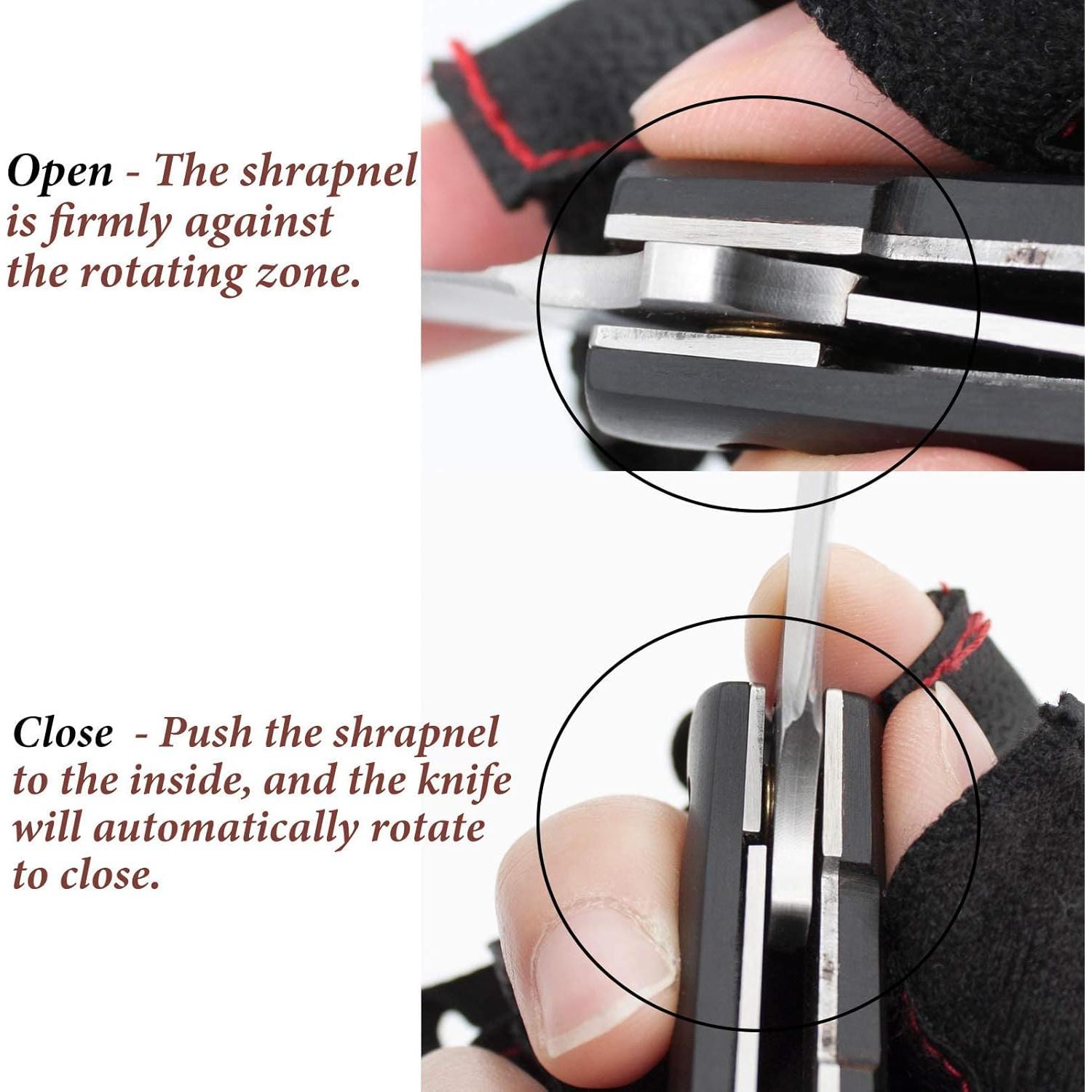 Cuchillo de bolsillo Carimee Damasco 4" acero D2 plegable