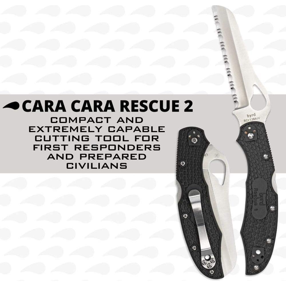 Cuchillo de Rescate Spyderco Cara Cara 2 Negro 9.86 cm Serrado
