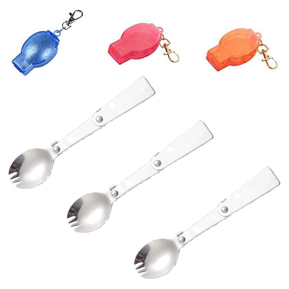 Cuchara Tenedor Plegable LuFOX 3 Pcs Acero Inoxidable Camping