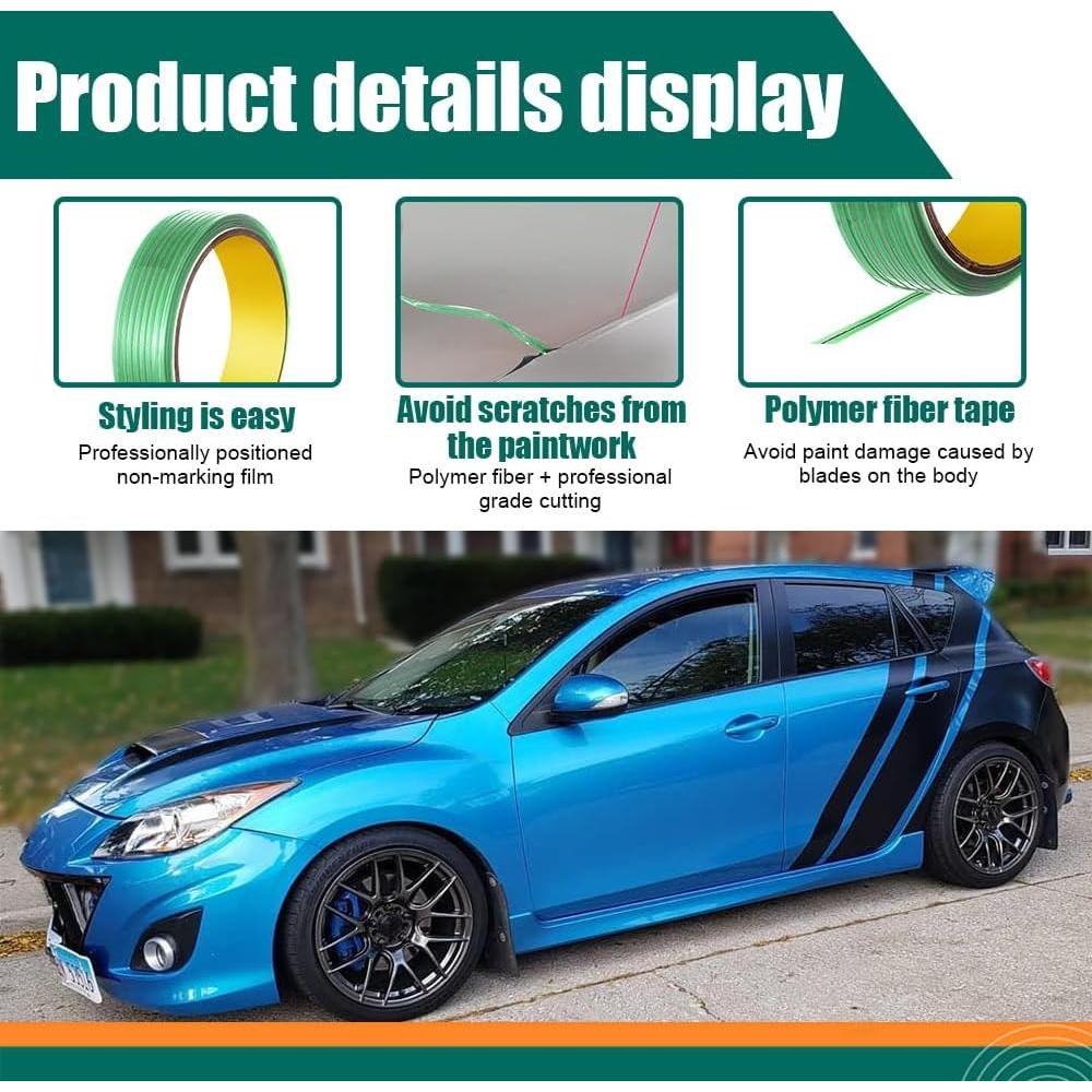 Cinta de Corte de Películas QZTYTY 10M Verde para Automóviles