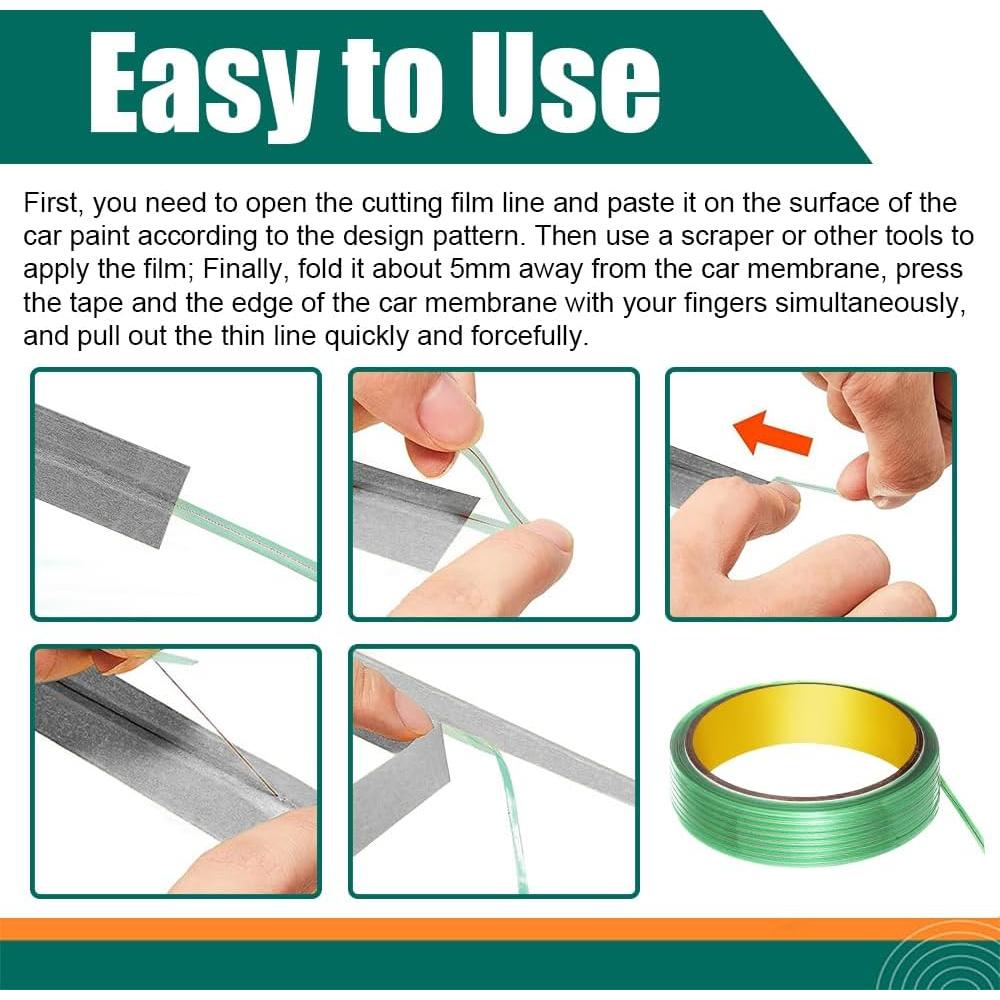 Cinta de Corte de Películas QZTYTY 10M Verde para Automóviles