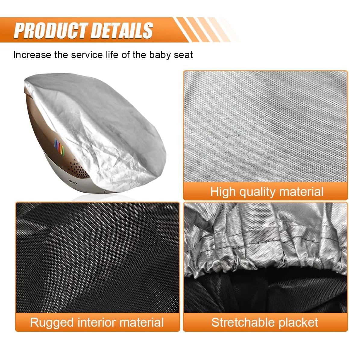 Cubierta de Sombra para Asiento de Auto Bebé DUSCOKE Plata 112x99cm