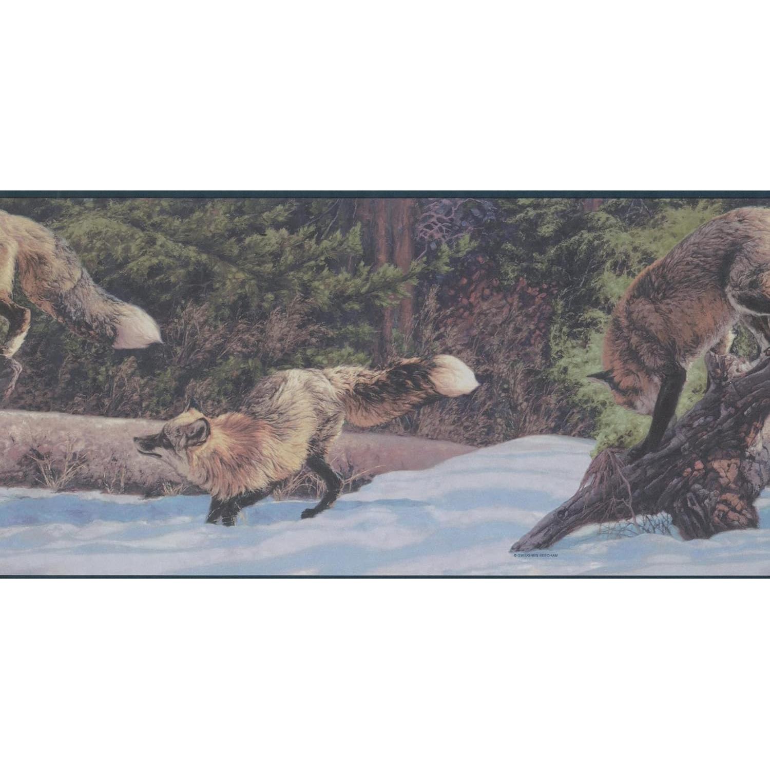 Banda de Papel Tapiz Concord Wallcoverings Zorros de Nieve 4.57m