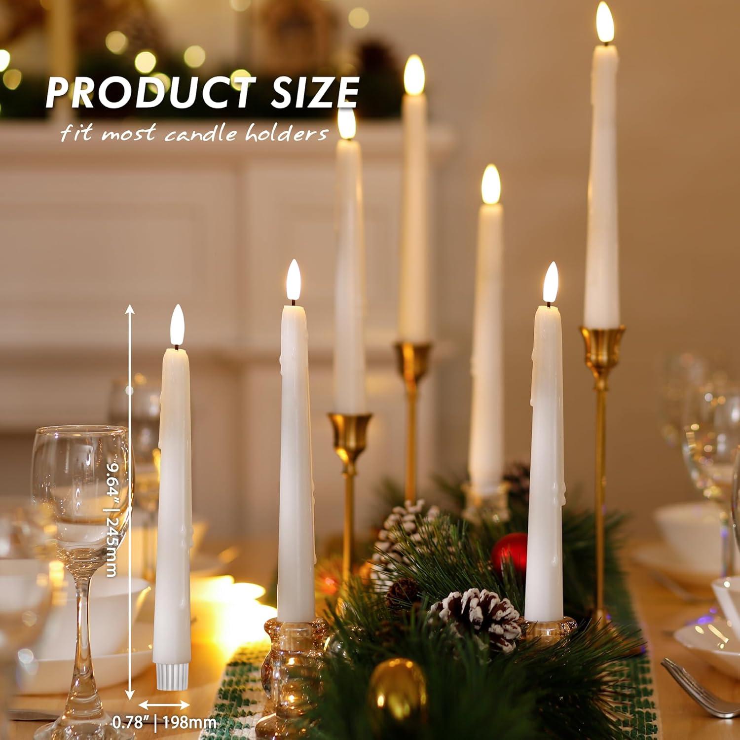 Velas LED Sin Llama AFINETH 24.4 cm, Paquete de 6 con Control Remoto