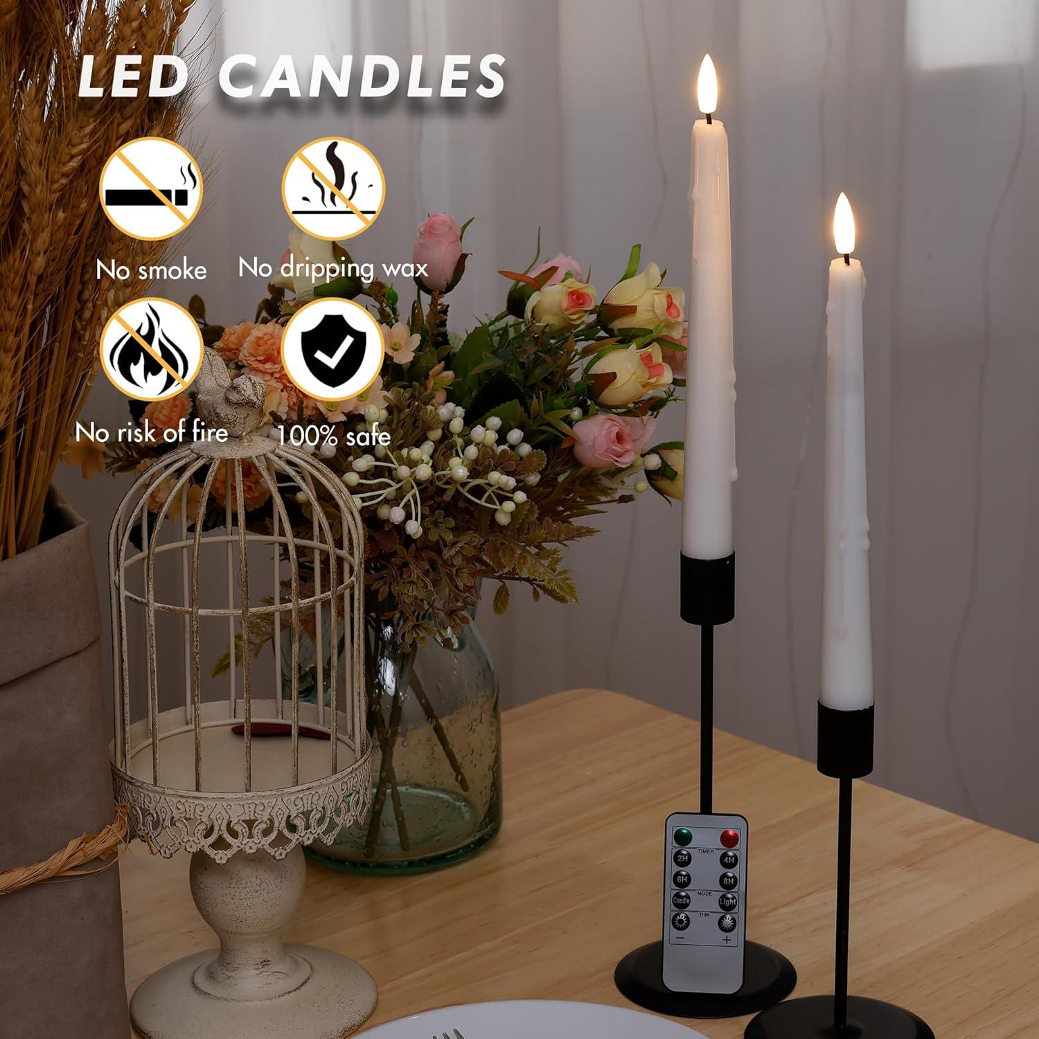 Velas LED Sin Llama AFINETH 24.4 cm, Paquete de 6 con Control Remoto