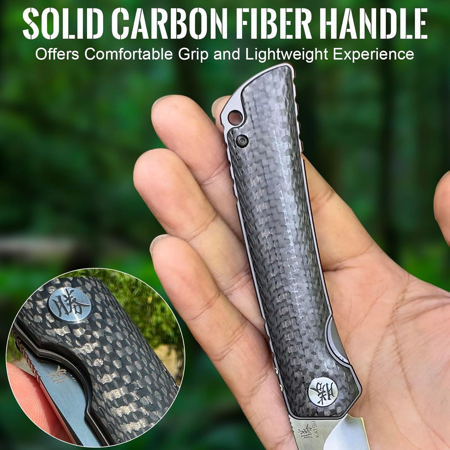 Cuchillo Plegable KATSU 154CM 8.89cm Mango Fibra Carbono