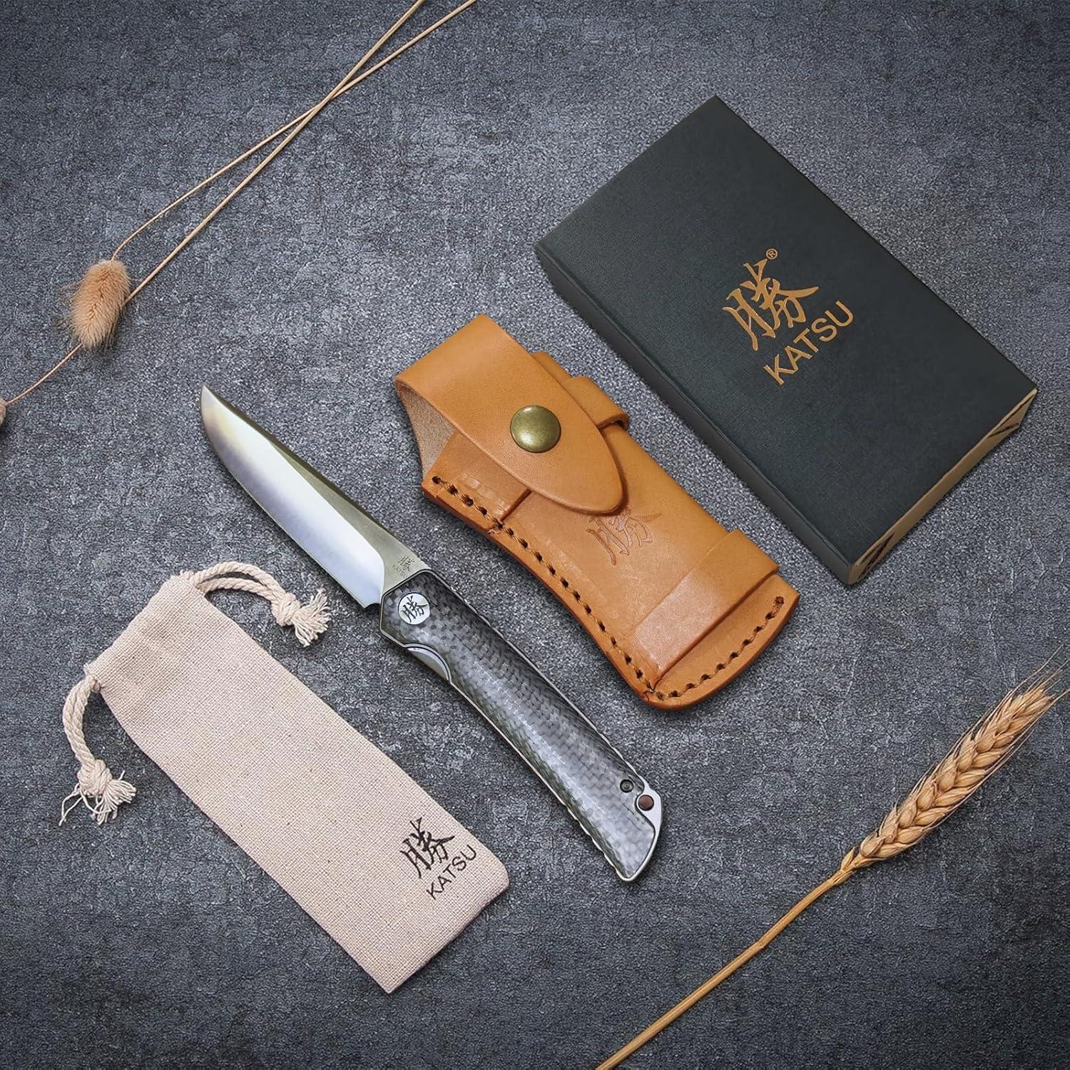 Cuchillo Plegable KATSU 154CM 8.89cm Mango Fibra Carbono