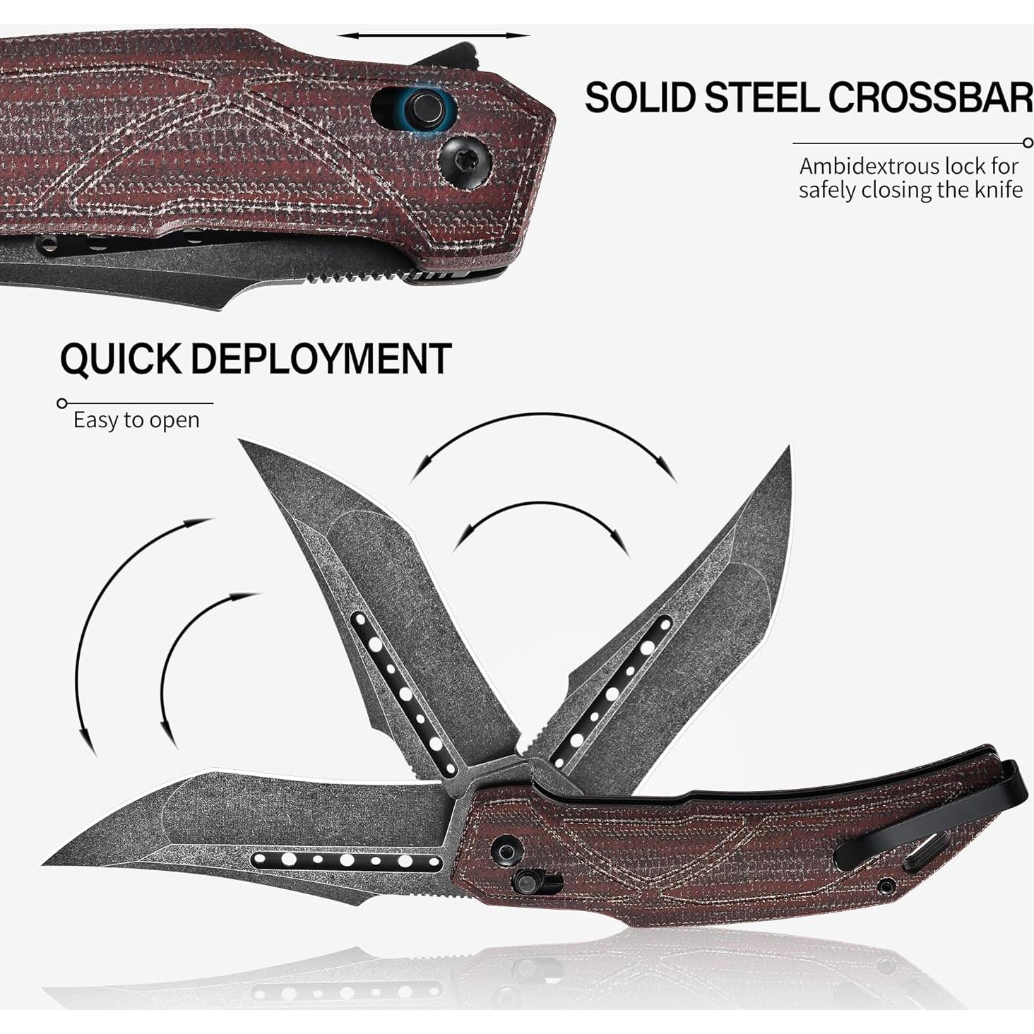 Cuchillo Plegable Cohesion EDC D2 Micarta 8.51 cm Camping