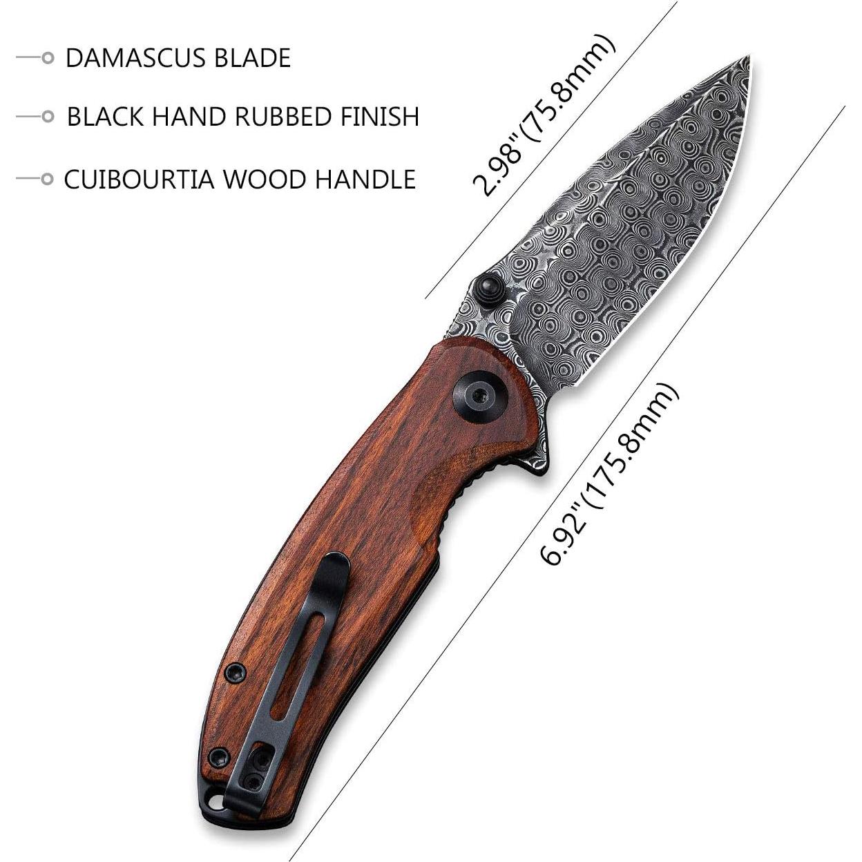 Cuchillo de Bolsillo CIVIVI Pintail Damasco 7.54 cm Mango Madera