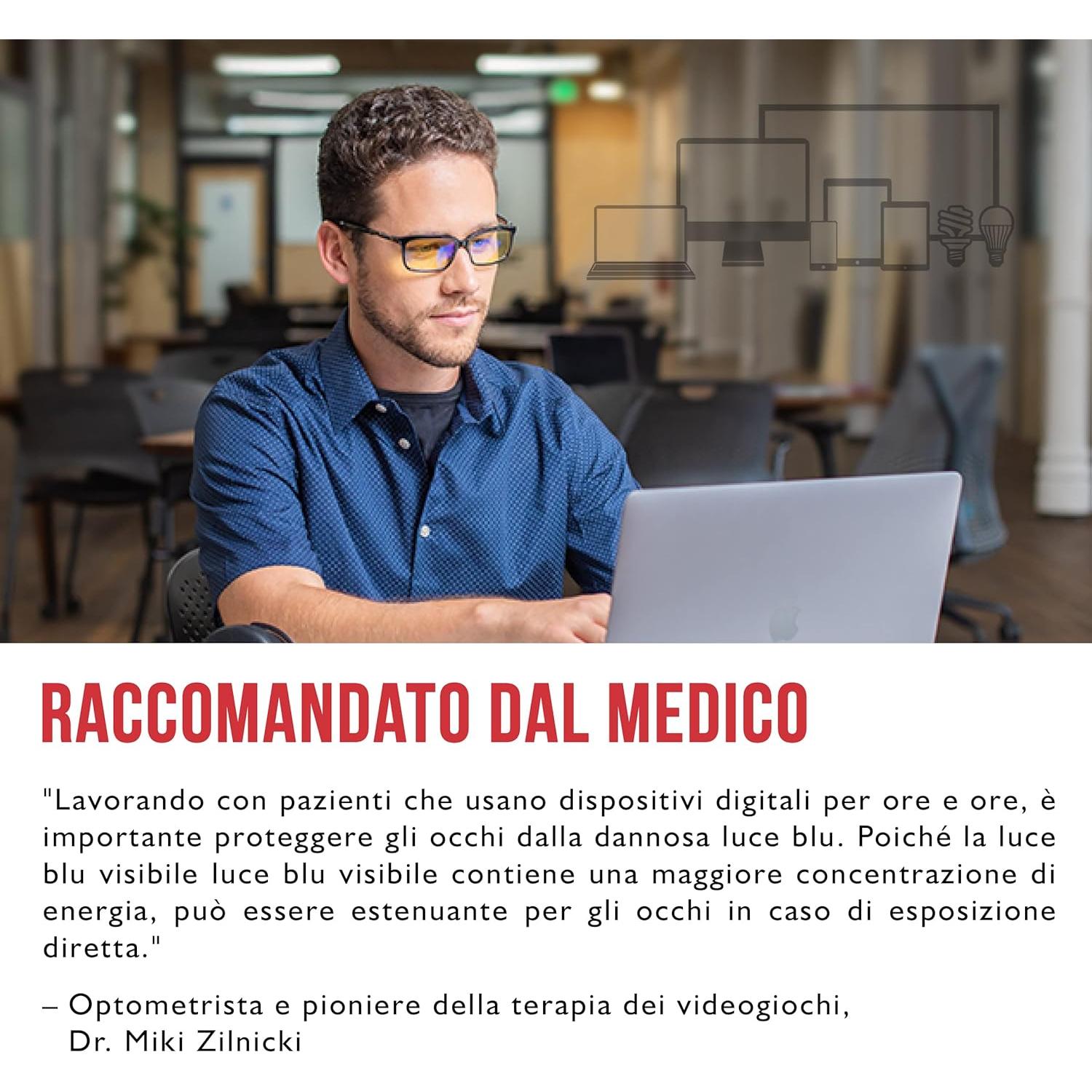 Gafas GUNNAR Onyx - Bloqueo Luz Azul - Juego y Computadora