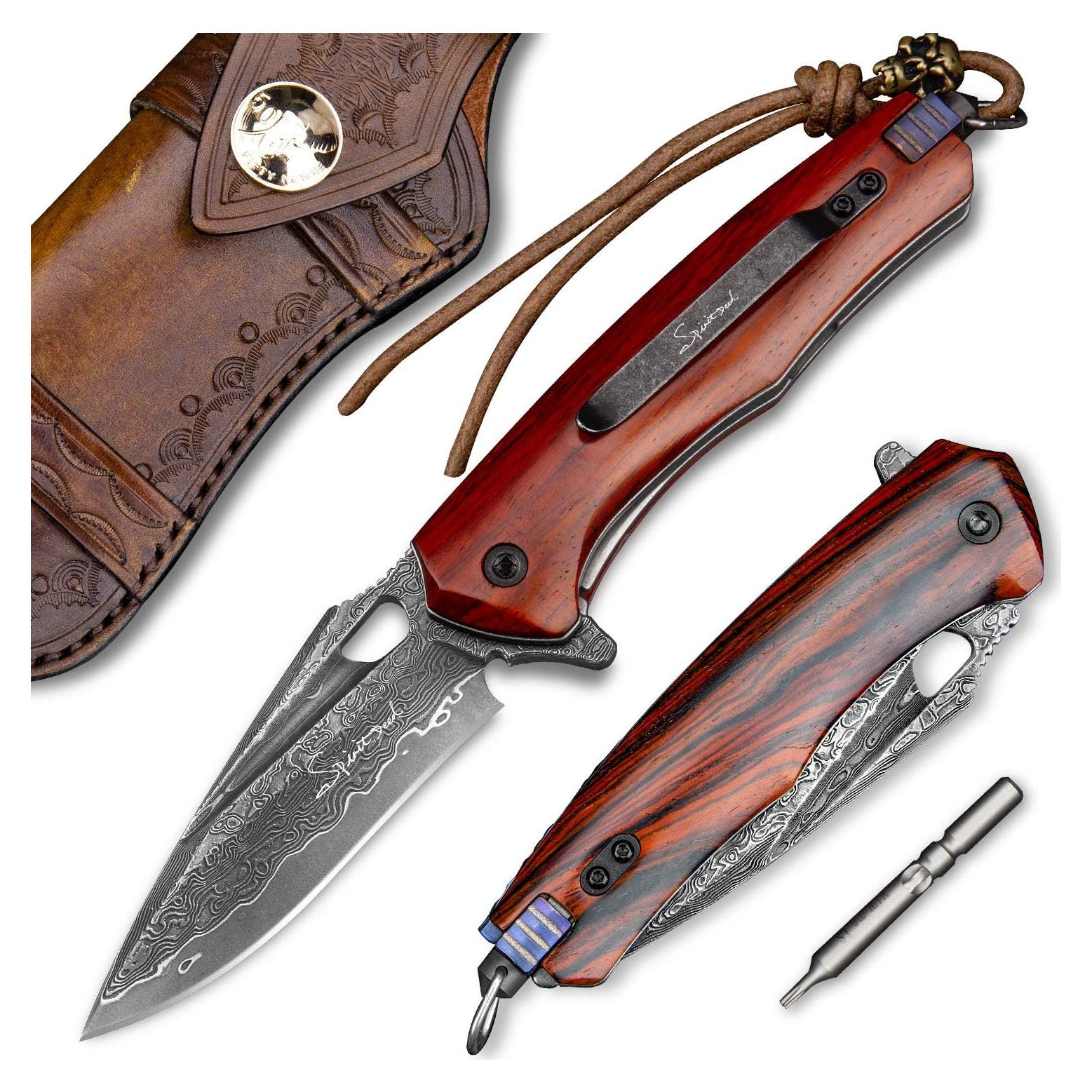 Cuchillo Plegable EDC SPIRIT DEED Acero Damasco 21.34 cm