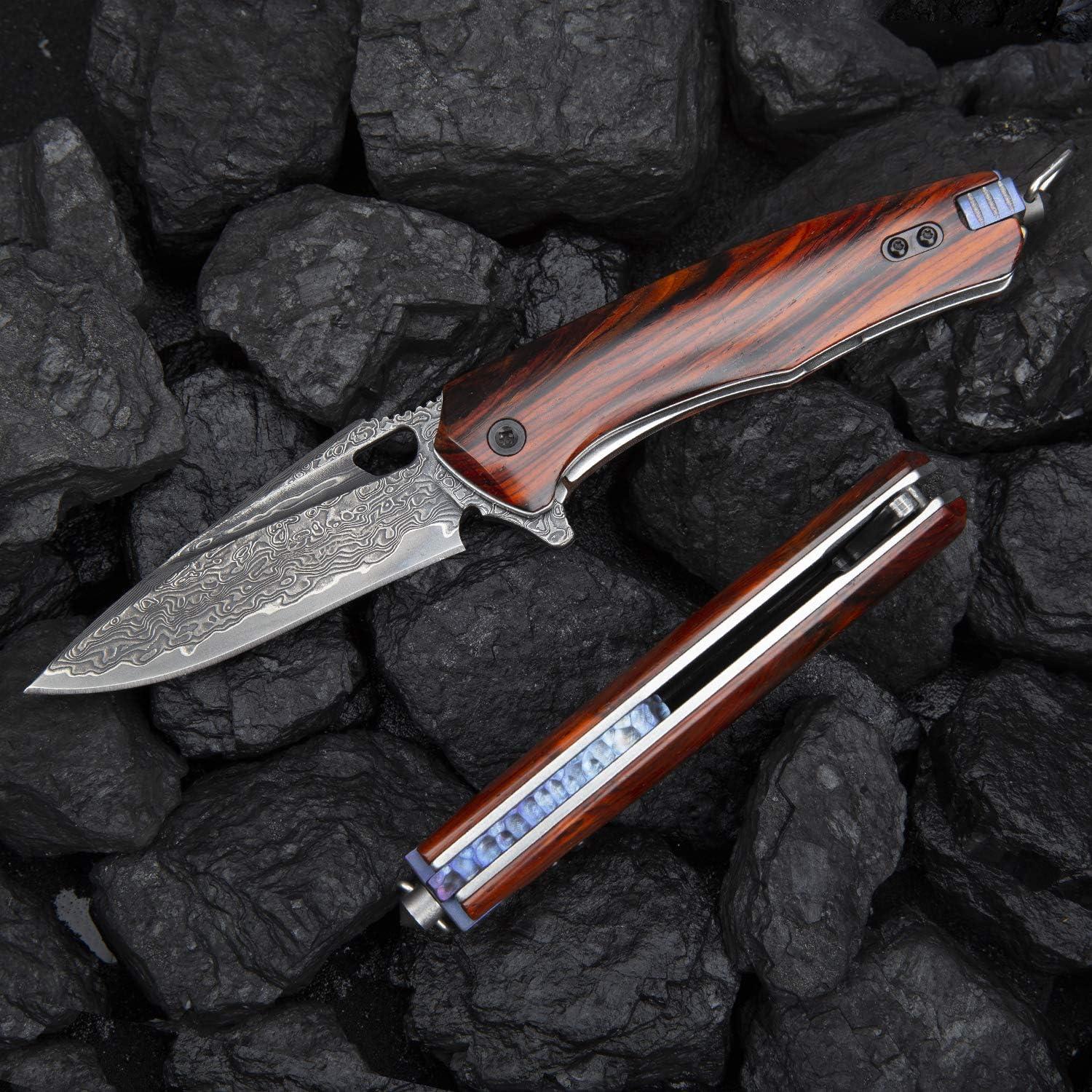 Cuchillo Plegable EDC SPIRIT DEED Acero Damasco 21.34 cm