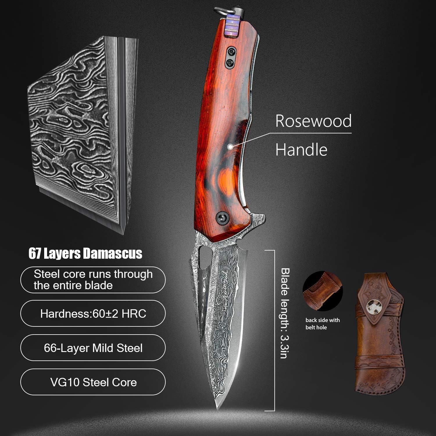 Cuchillo Plegable EDC SPIRIT DEED Acero Damasco 21.34 cm