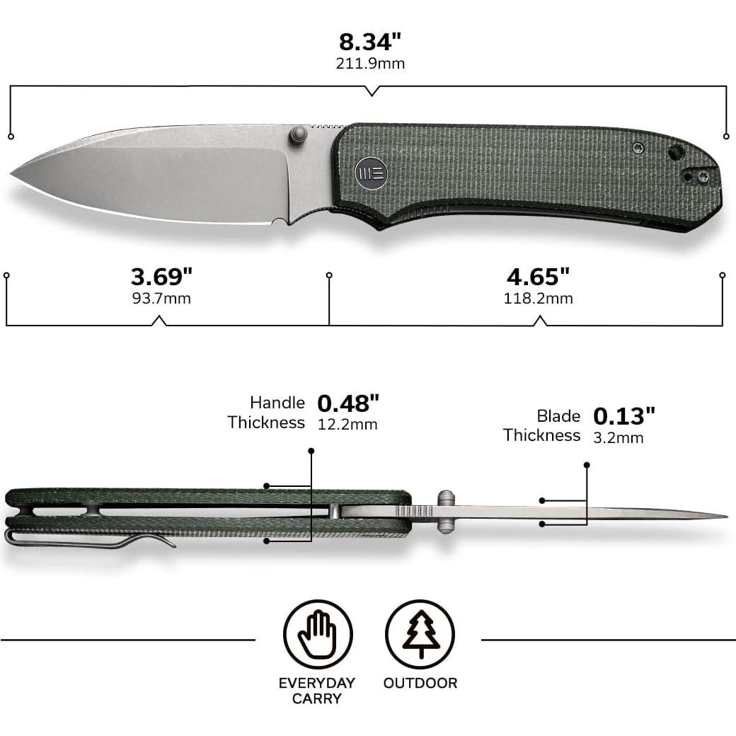Cuchillo de bolsillo WeKnife Big Banter 9.36 cm Verde EDC