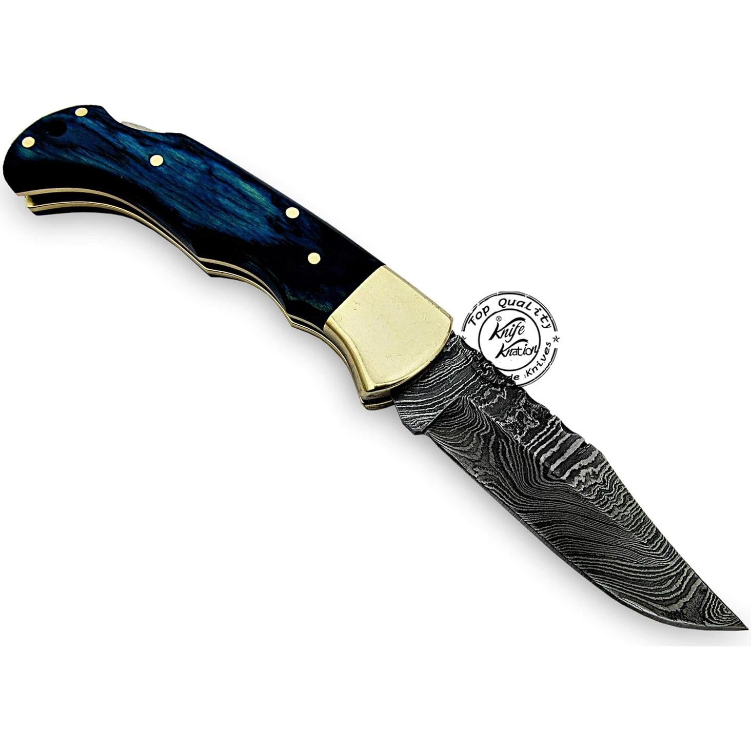 Cuchillo Plegable de Acero Damasco Knife Knation 16.5 cm