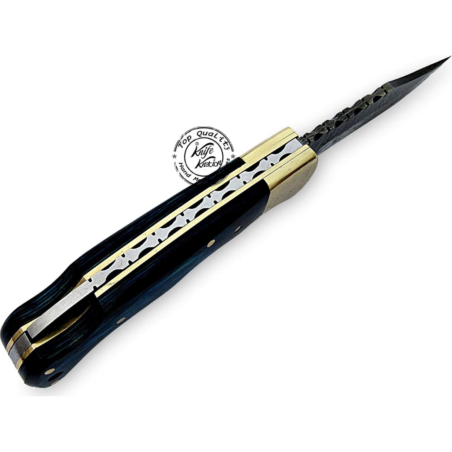 Cuchillo Plegable de Acero Damasco Knife Knation 16.5 cm