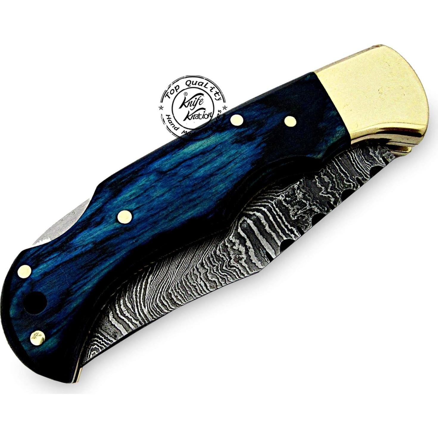 Cuchillo Plegable de Acero Damasco Knife Knation 16.5 cm