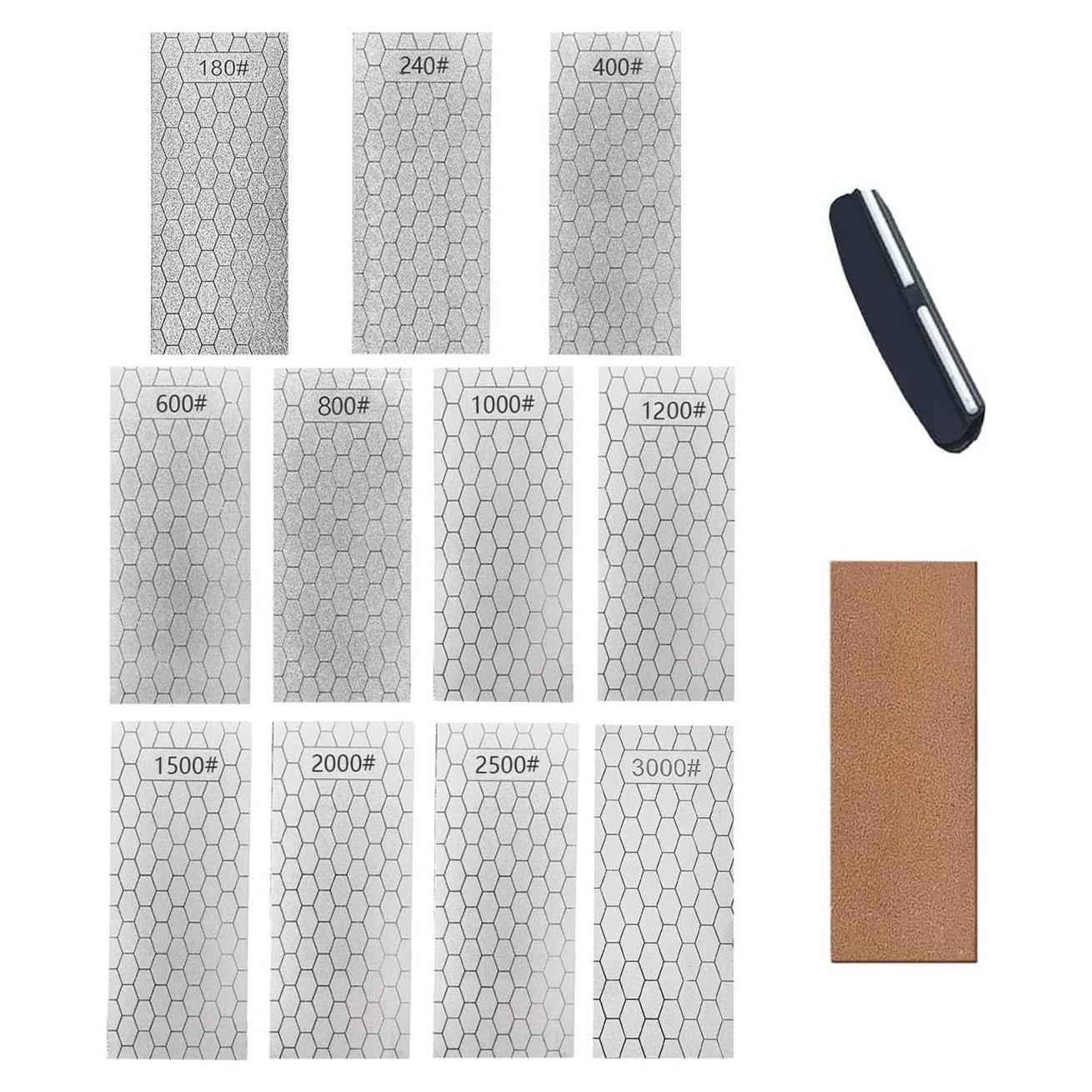 Juego de 11 Piedras de Afilar Diamante SUWAJUME con Guía