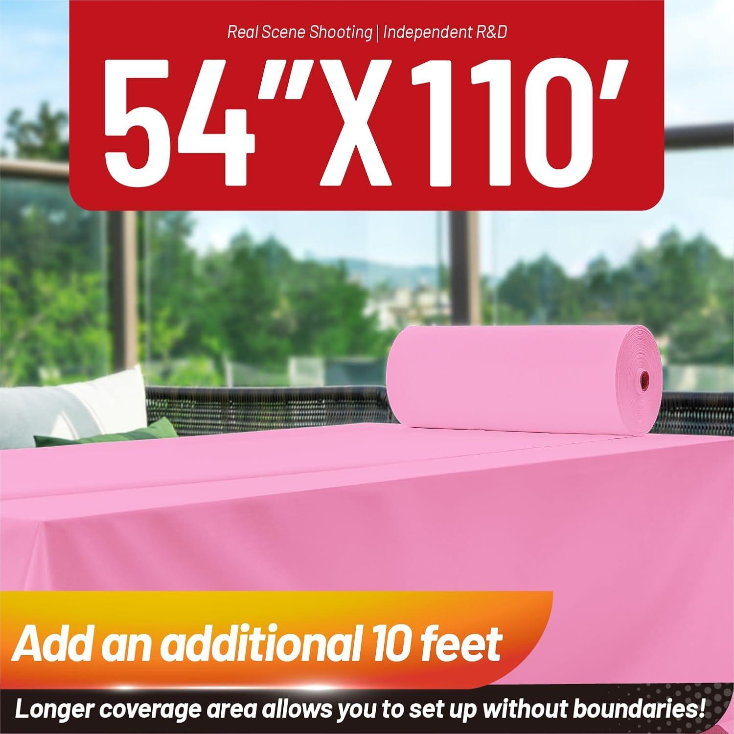 Mantel Desechable Rosa Airbin 33.53m PEVA para Fiestas