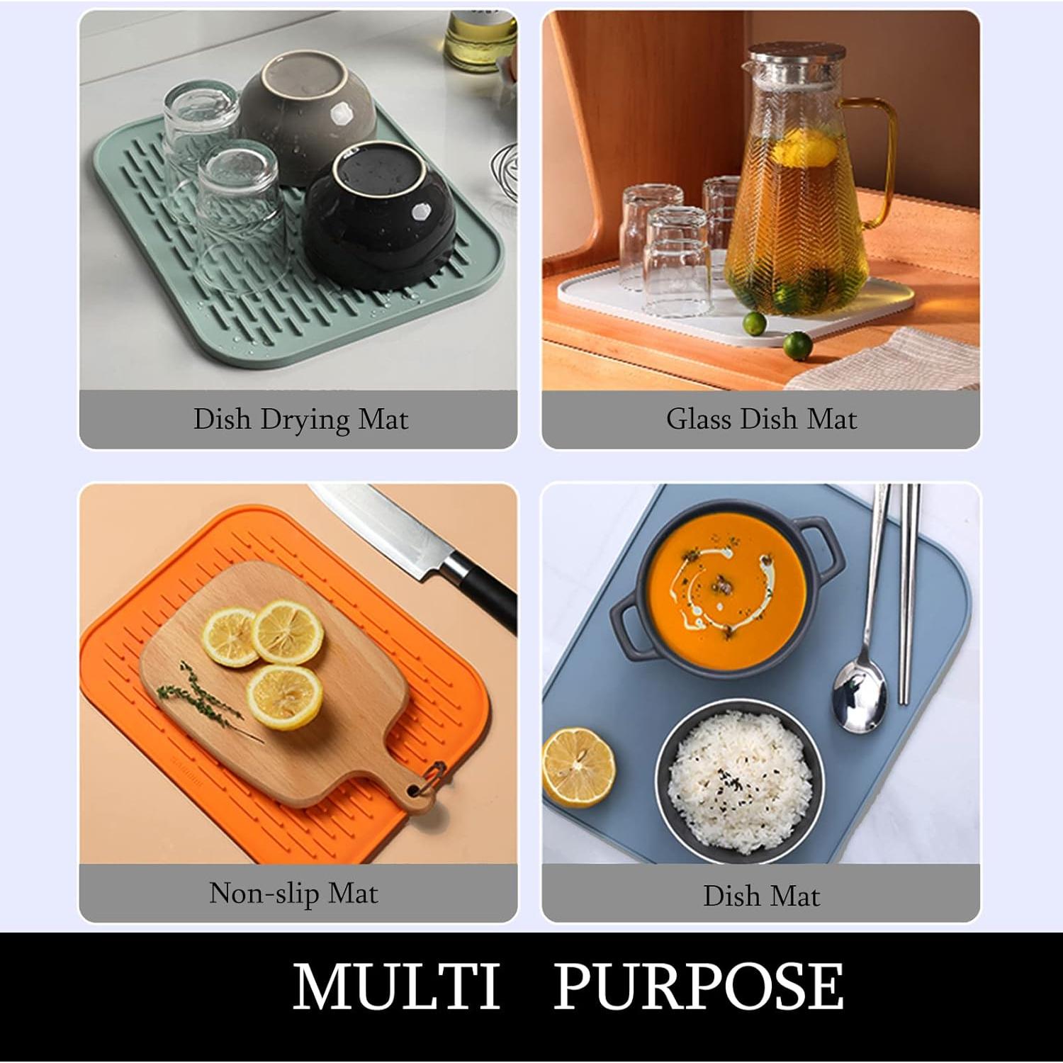 Alfombrilla de Secado de Platos Silicona Lingchuan Verde 29.2x23.1cm