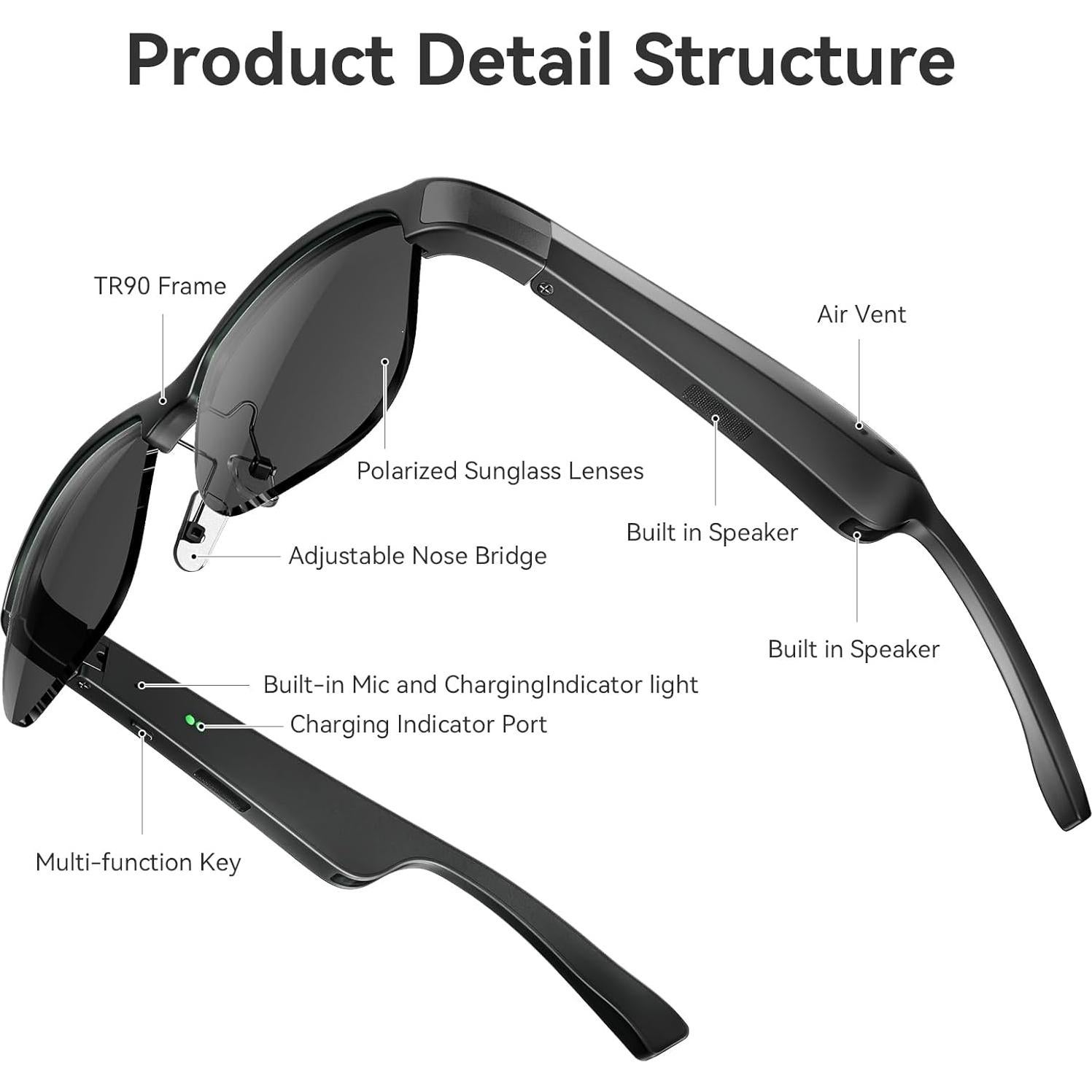 Gafas Inteligentes GAXABI M9 Pro Bluetooth UV400 Polarizadas