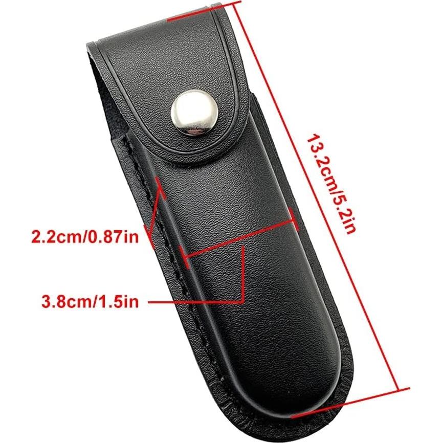 Funda de Cuchillo DONGKER de Cuero Plegable 13.2cm Negro