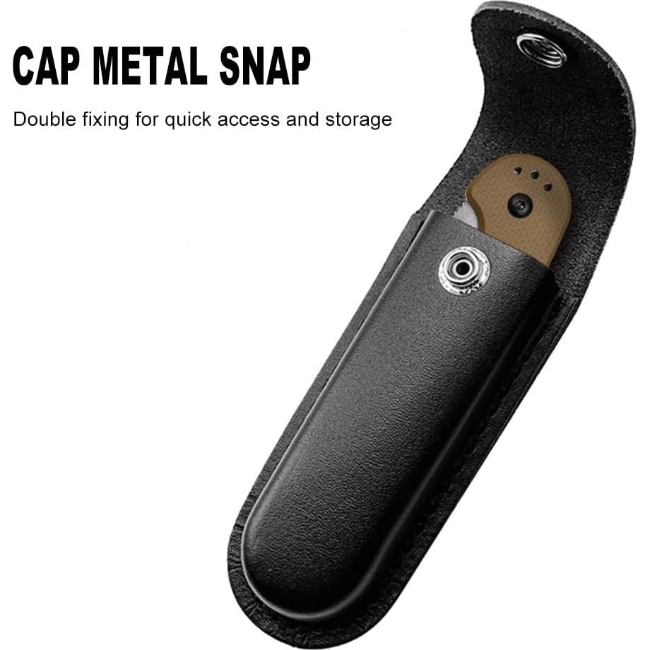 Funda de Cuchillo DONGKER de Cuero Plegable 13.2cm Negro