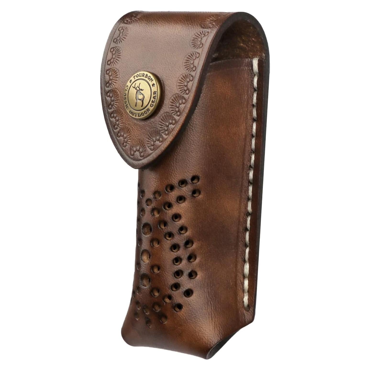 Funda de Cuchillo Plegable de Cuero TOURBON Lp00279 para Cinturón