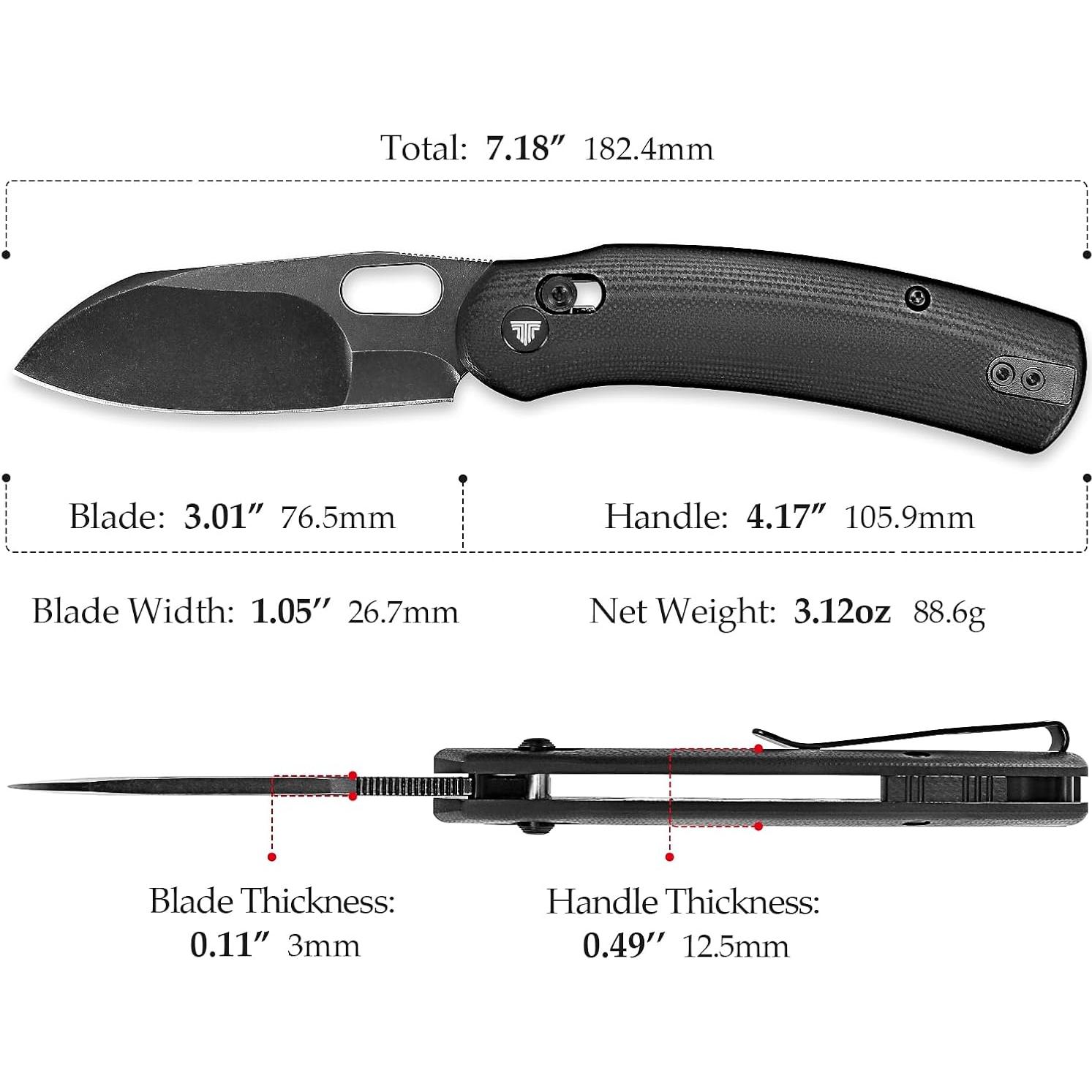 Cuchillo Plegable TRIVISA Lamb-03B 18.24 cm EDC Negro