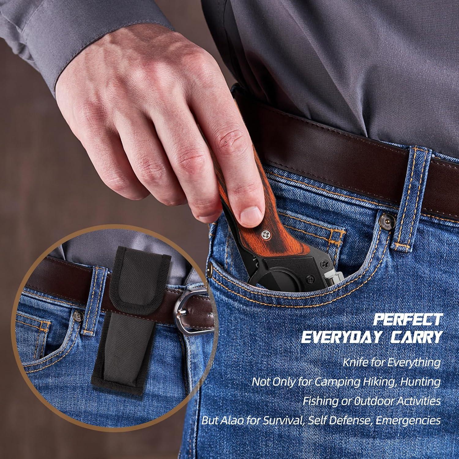 Cuchillo Plegable VESON-LON MK con Luz LED 9.4 cm Negro