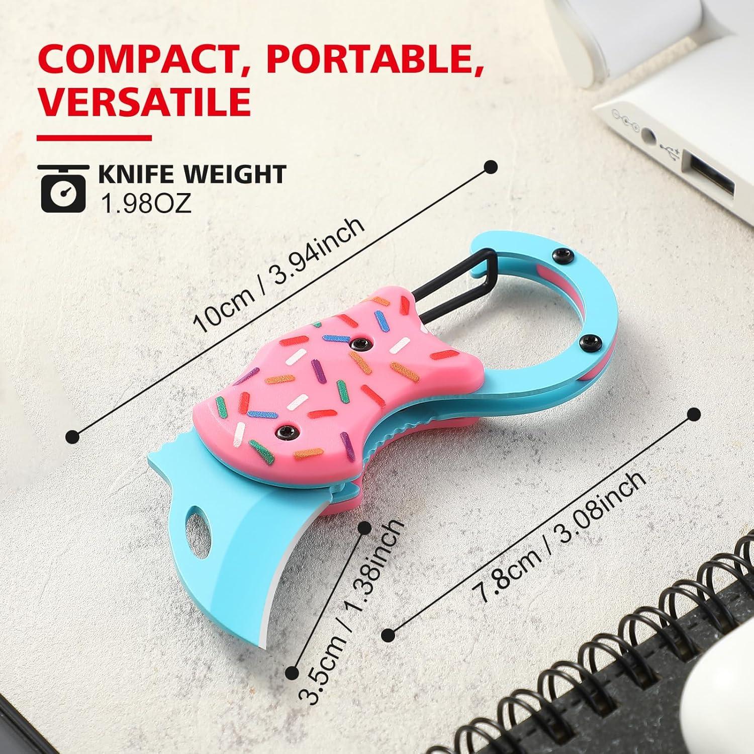 Cuchillo de Bolsillo Plegable VIRENKNIFE Donut Rosa EDC 10cm