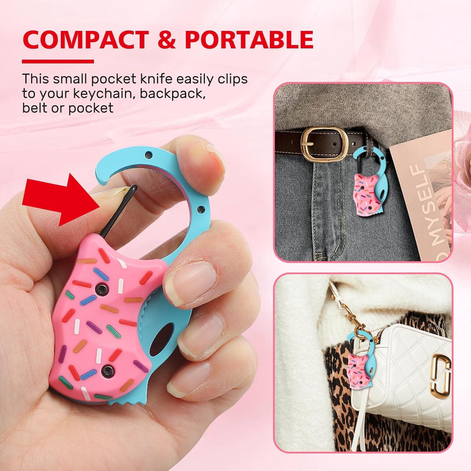 Cuchillo de Bolsillo Plegable VIRENKNIFE Donut Rosa EDC 10cm