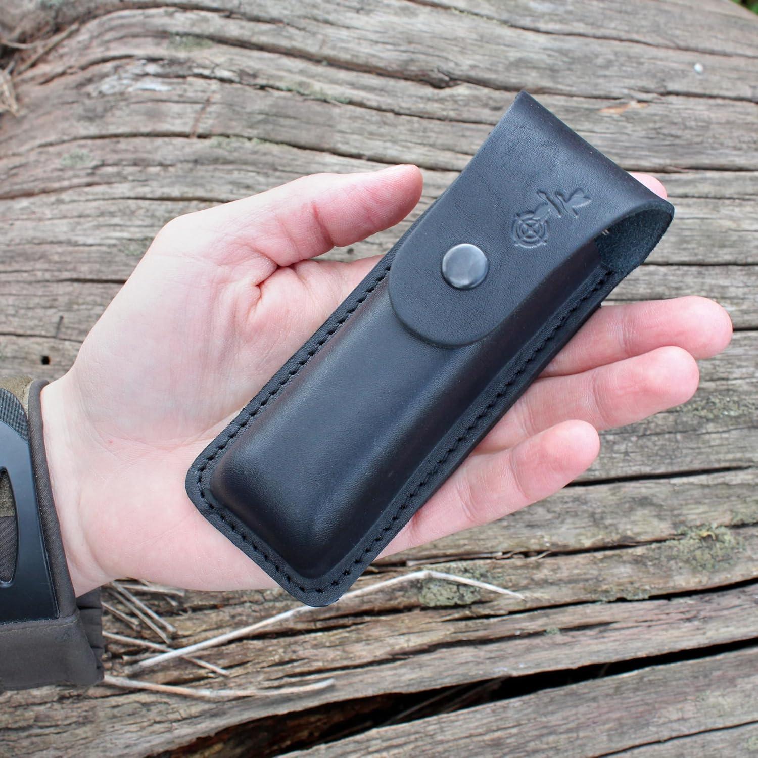 Funda de cuchillo de cuero EDC V921 para transporte vertical/horizontal