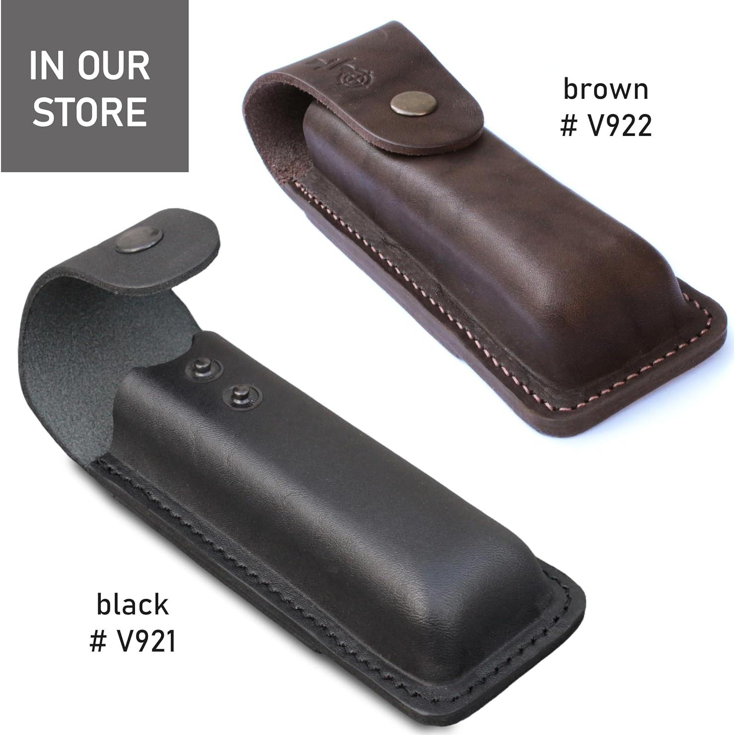 Funda de cuchillo de cuero EDC V921 para transporte vertical/horizontal