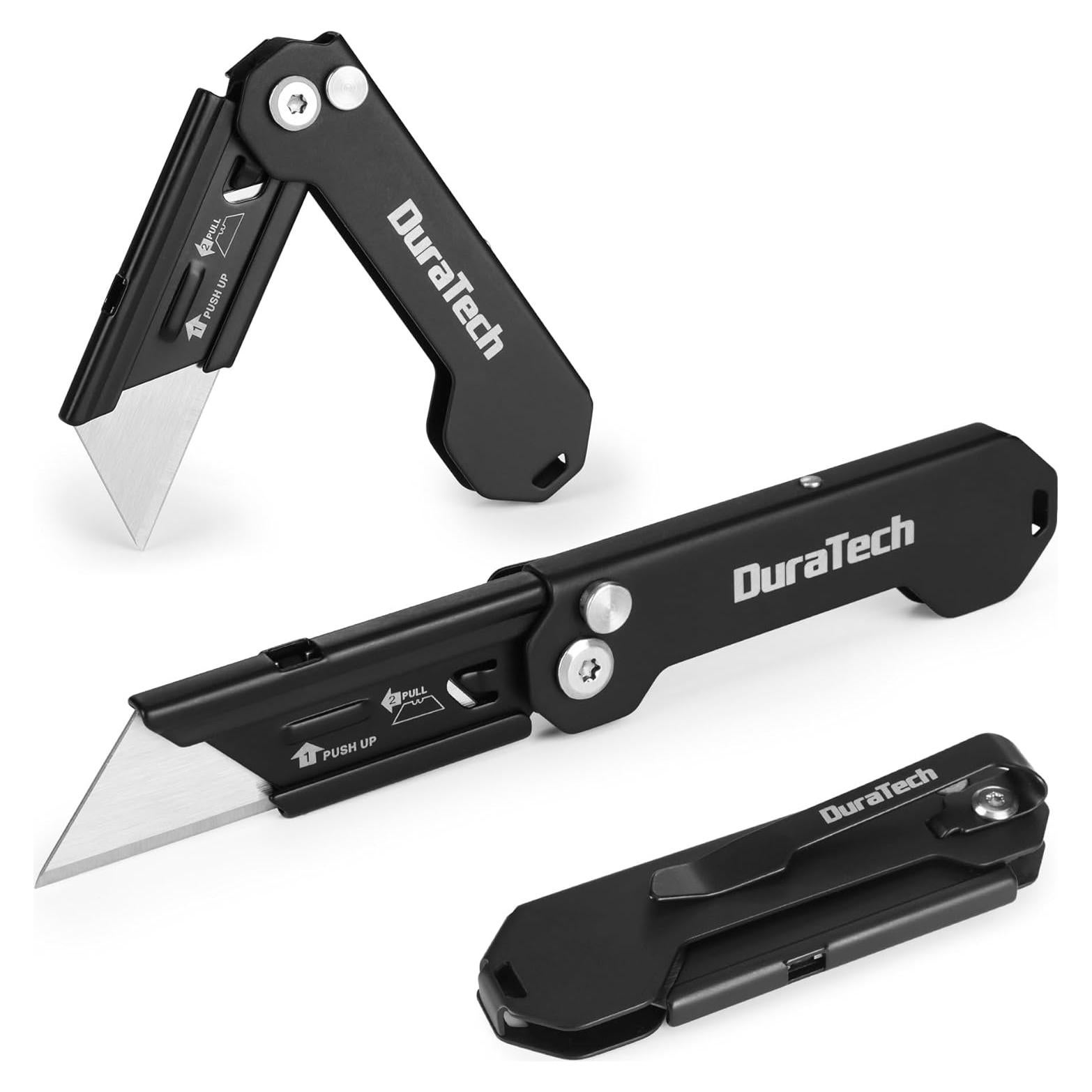 Cuchillo Utility Plegable DURATECH DT202010 con Clip y Bloqueo