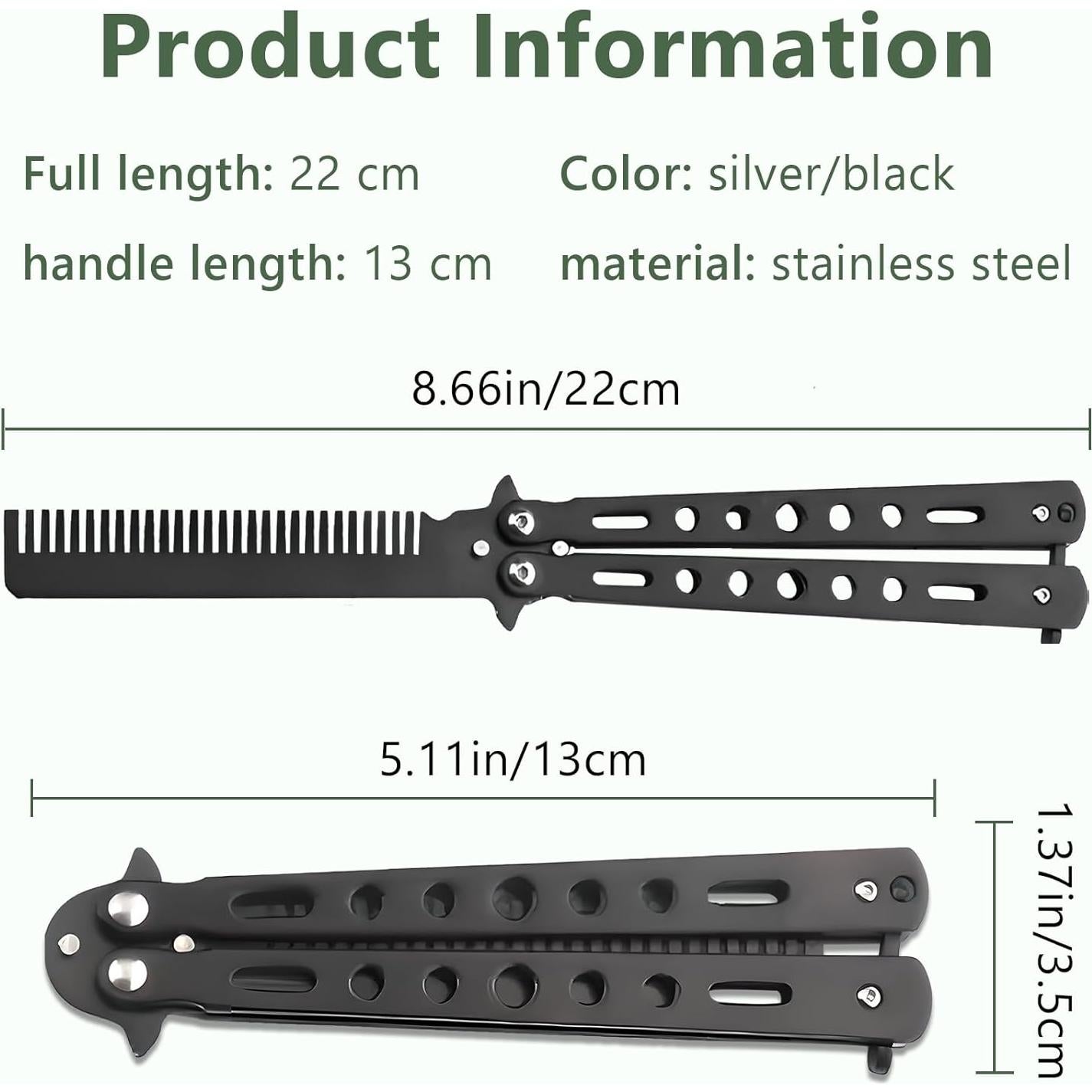 Peines Plegables de Acero Inoxidable J5075 - 2 Piezas